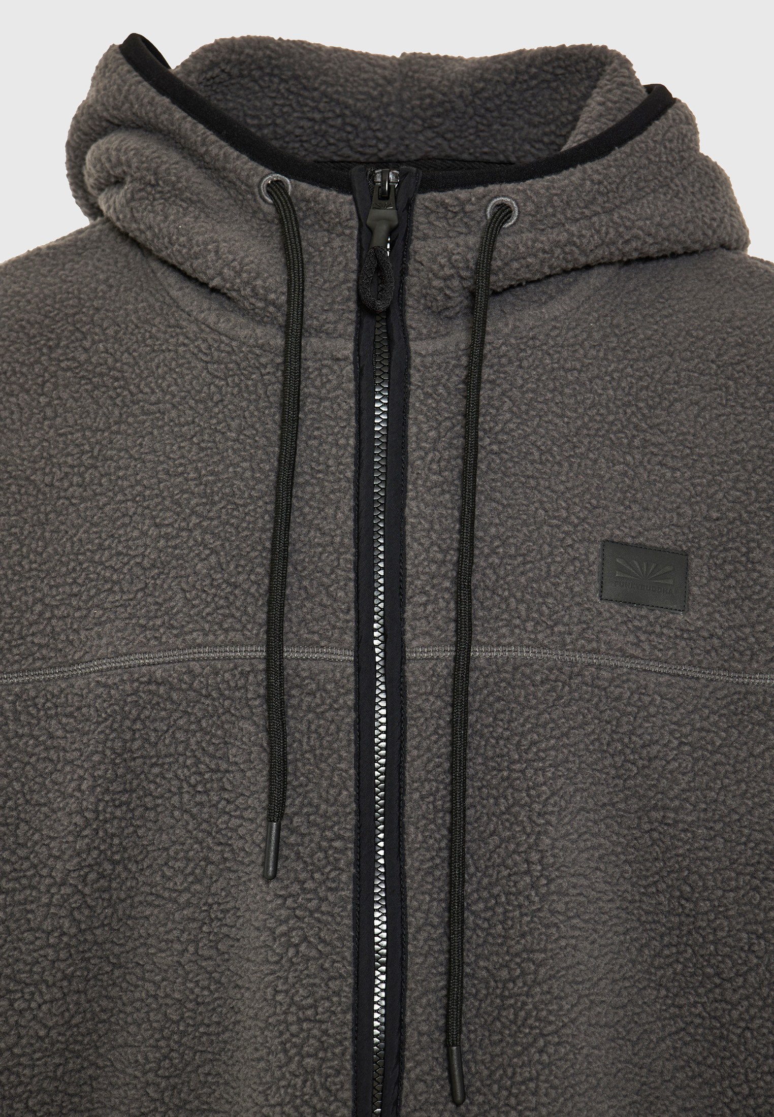 Relaxed fit fleece ζακέτα φούτερ με τσέπες και φερμουάρ φωτογραφία