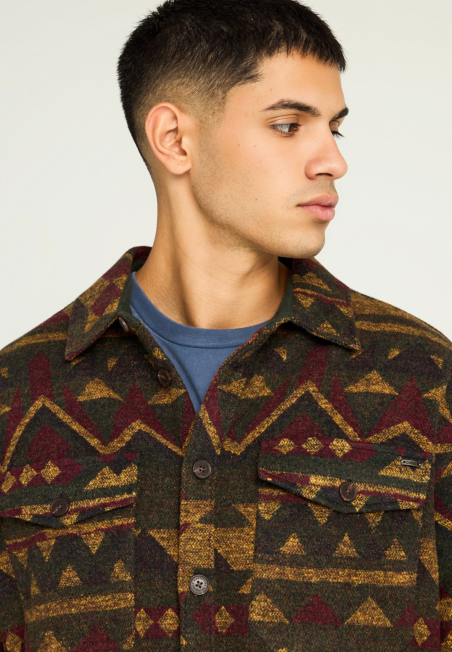 Ανδρικό casual overshirt με ethnic σχέδιο φωτογραφία