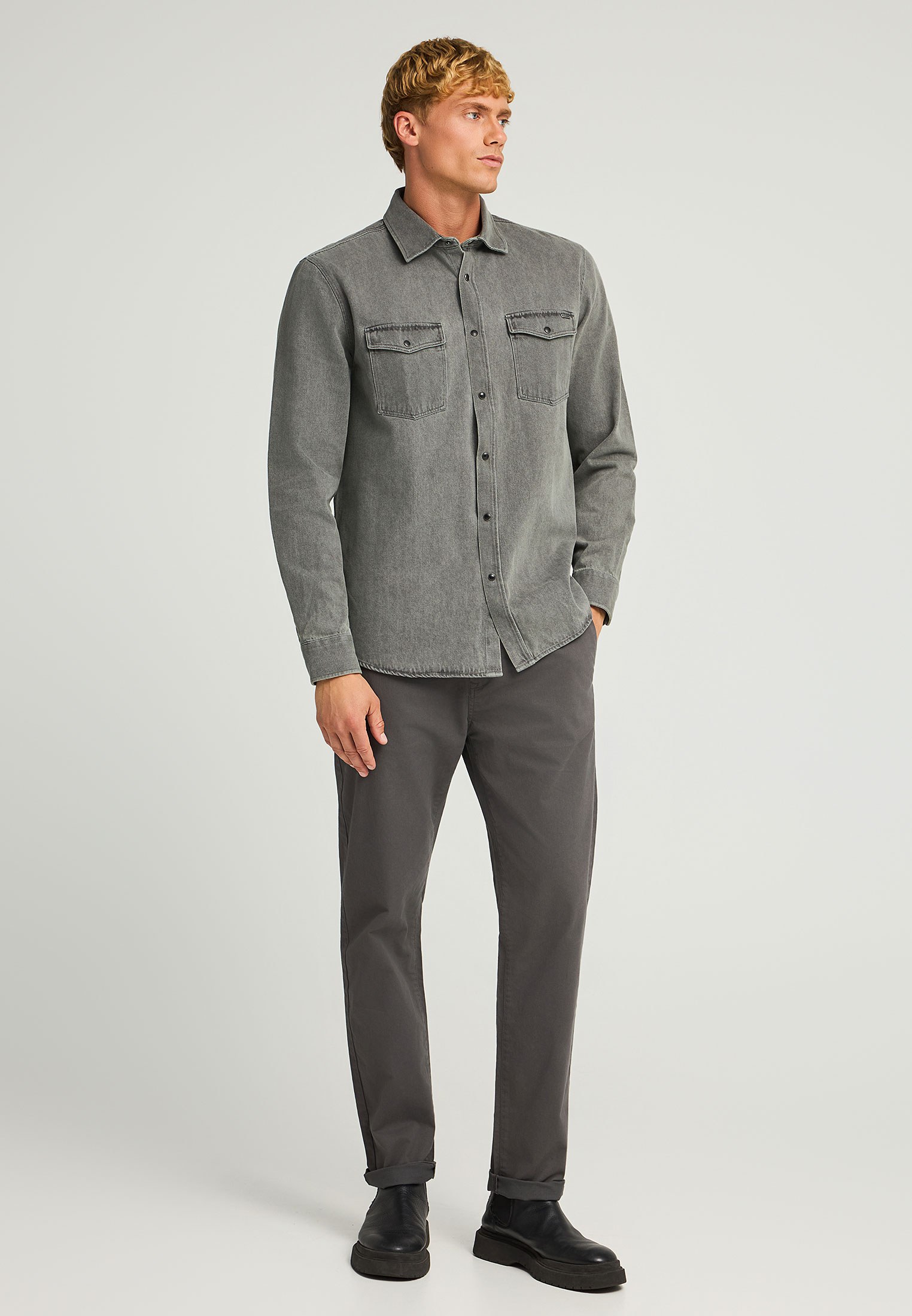 Men's Shirts Funky Buddha Gray