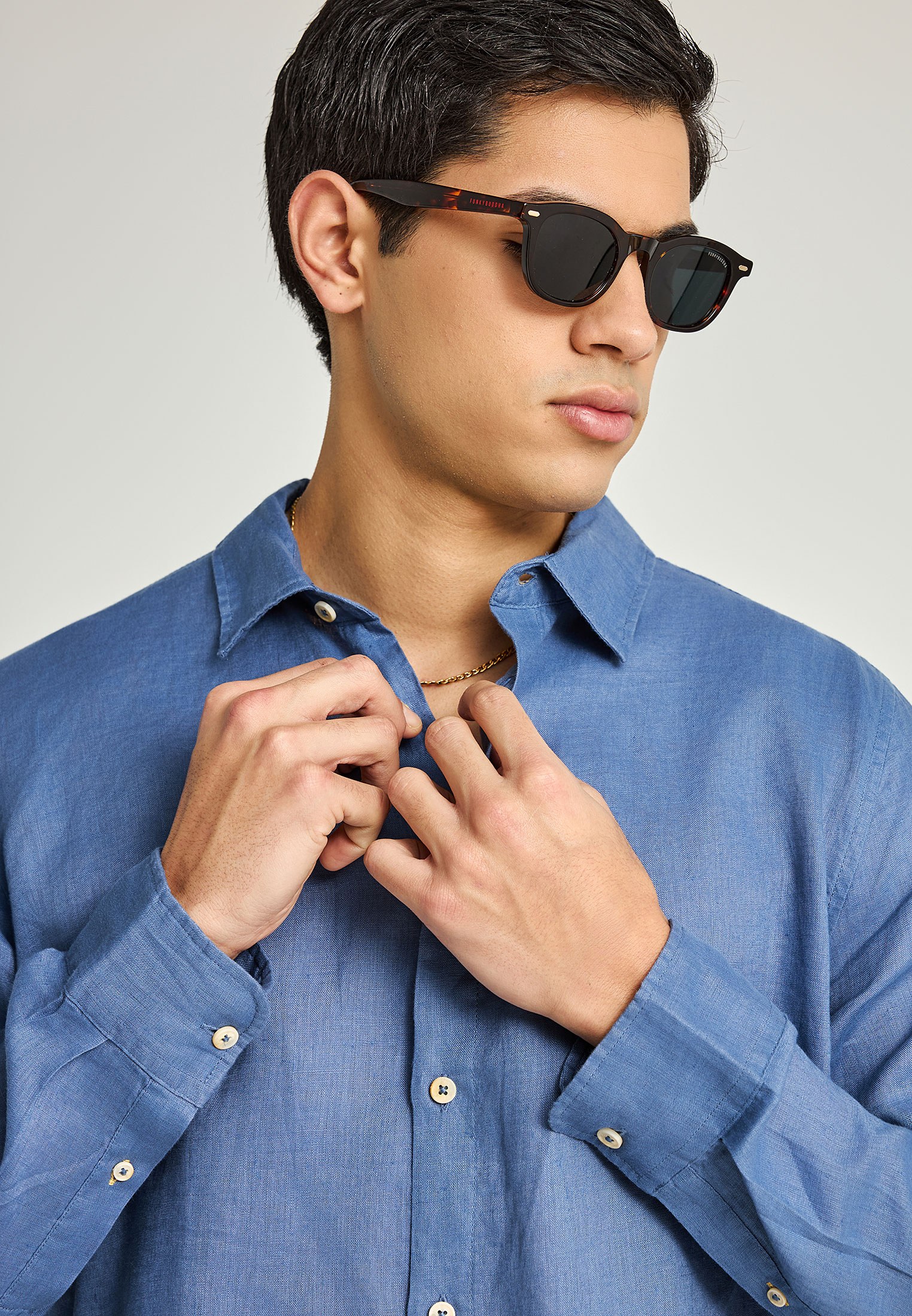 Men's Shirts Funky Buddha Blue