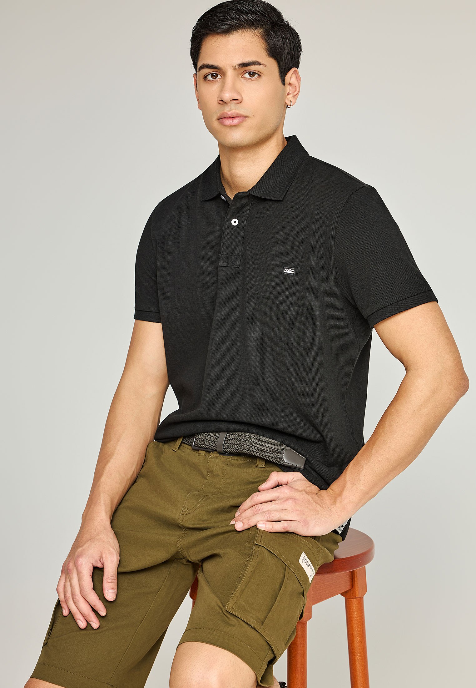Men's Polo Shirts Funky Buddha Black