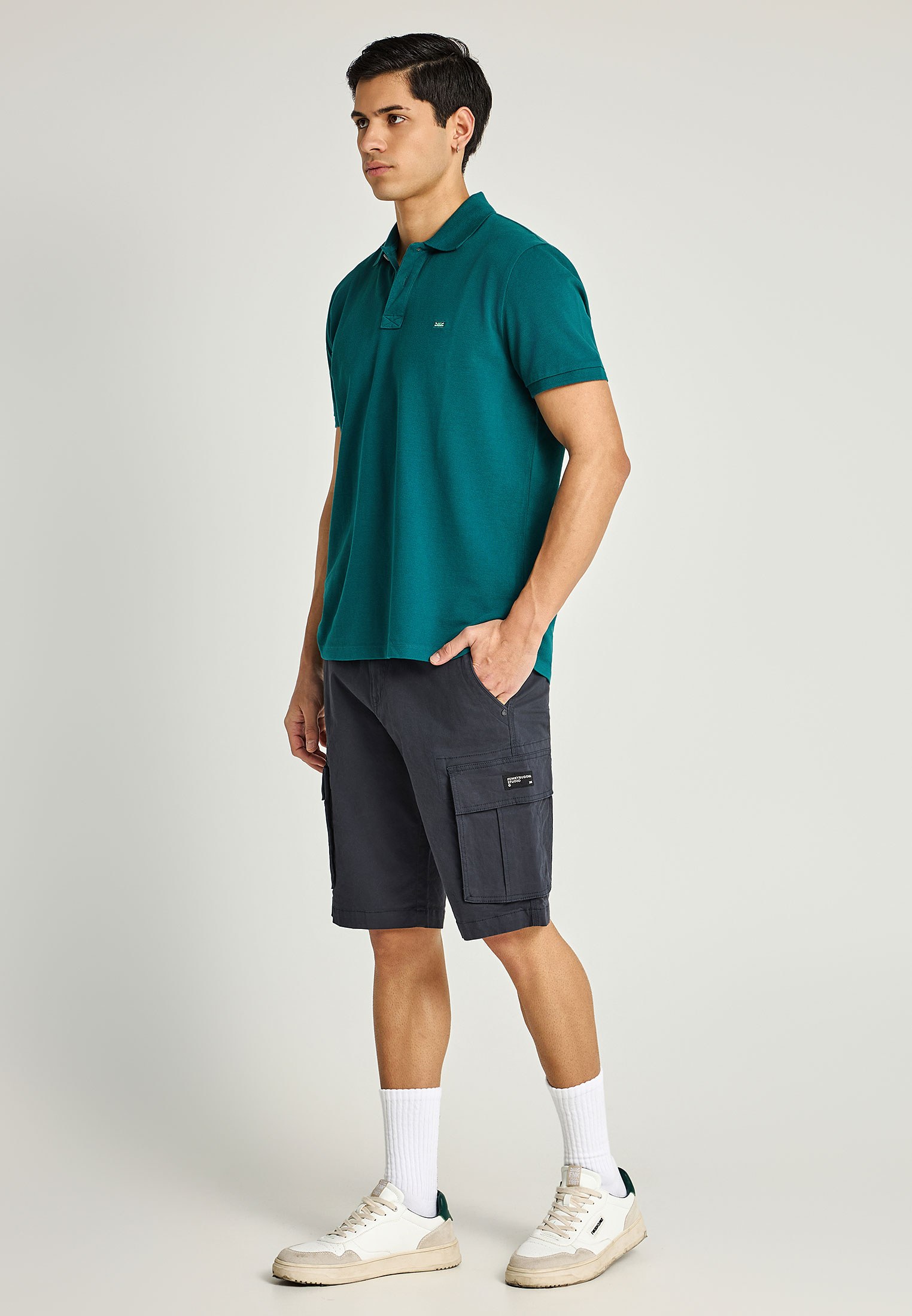 Men's Polo Shirts Funky Buddha Green