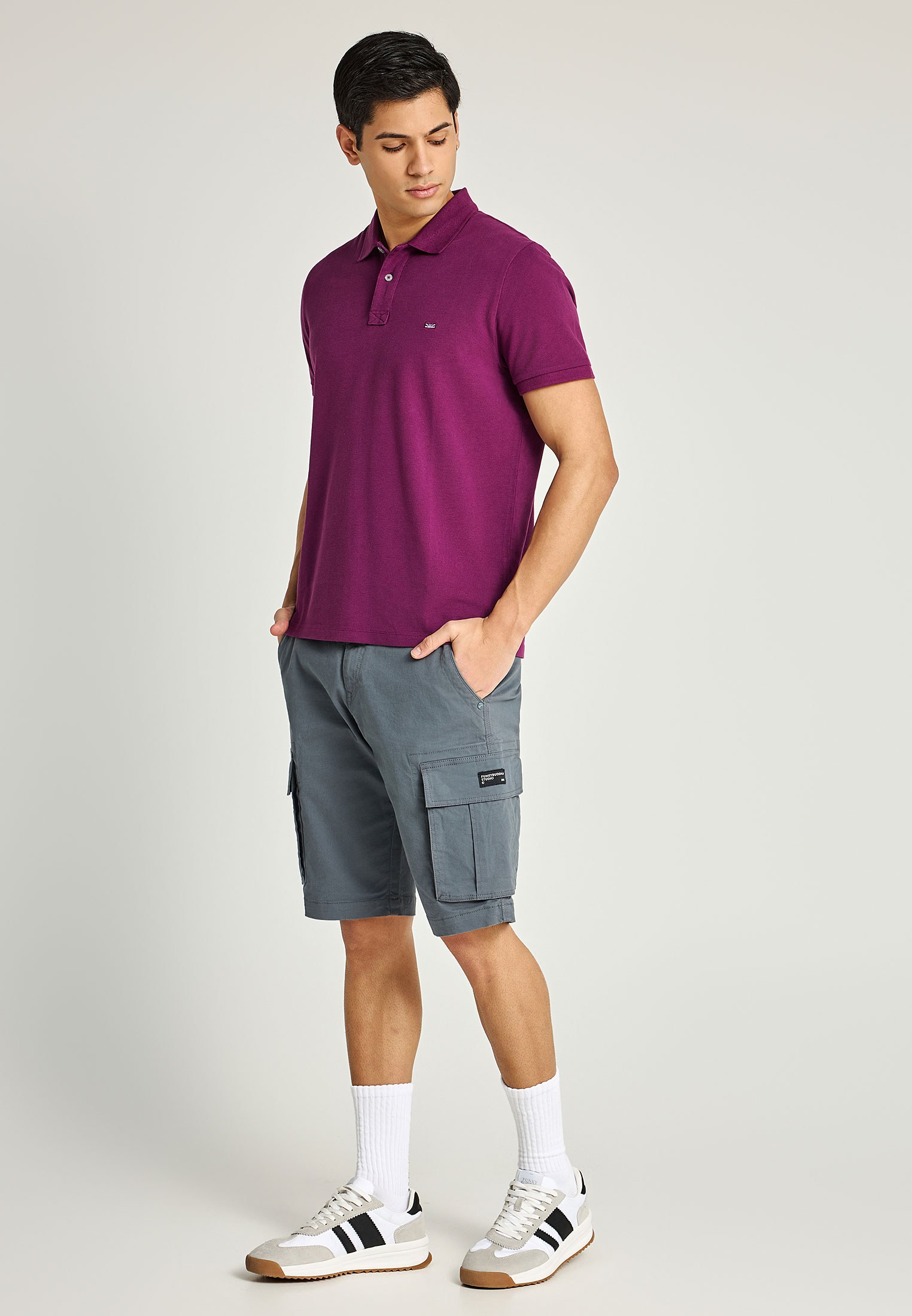 Men's Polo Shirts Funky Buddha Purple