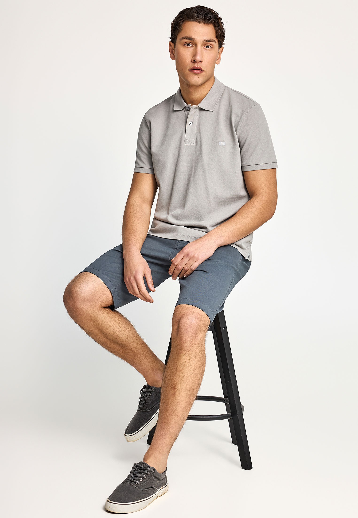 Men's Polo Shirts Funky Buddha Gray