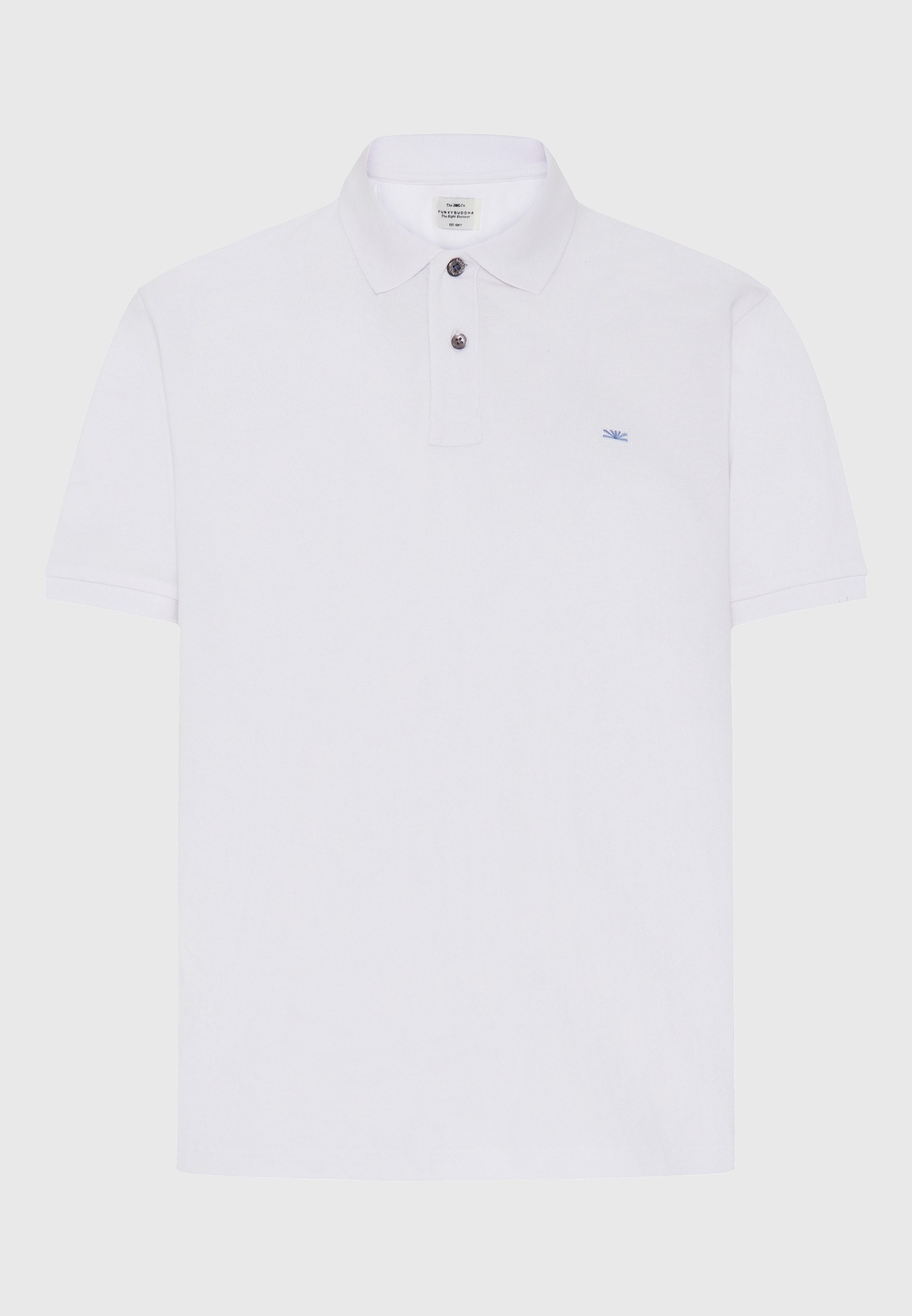 Men's Polo Shirts Funky Buddha White