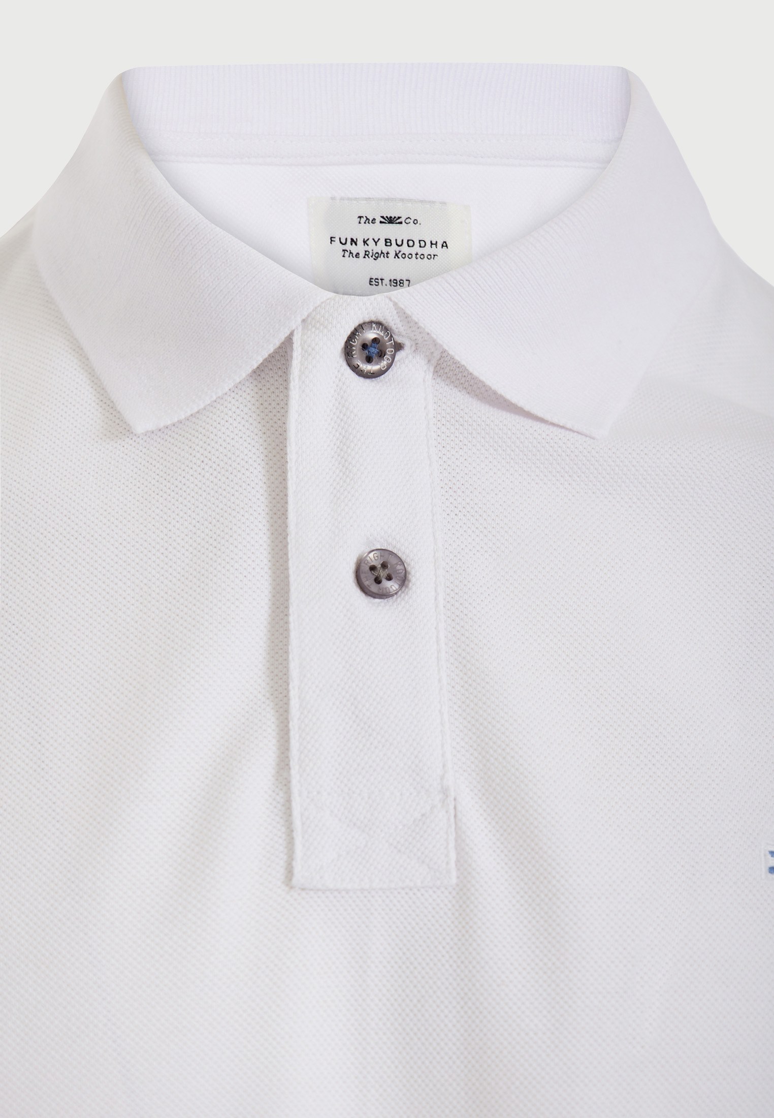 Men's Polo Shirts Funky Buddha White