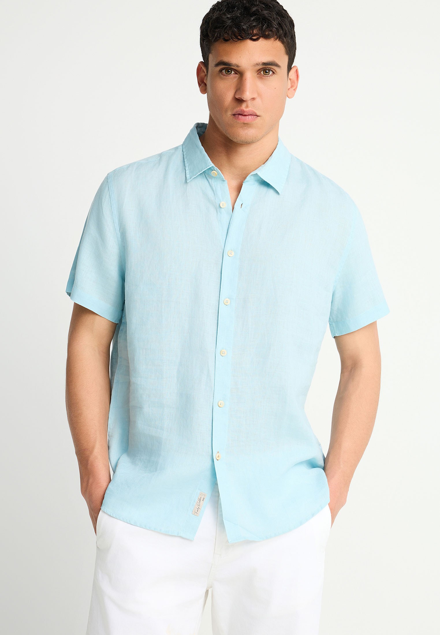 Ανδρικό λινό πουκάμισο με κοντό μανίκι - The essentials