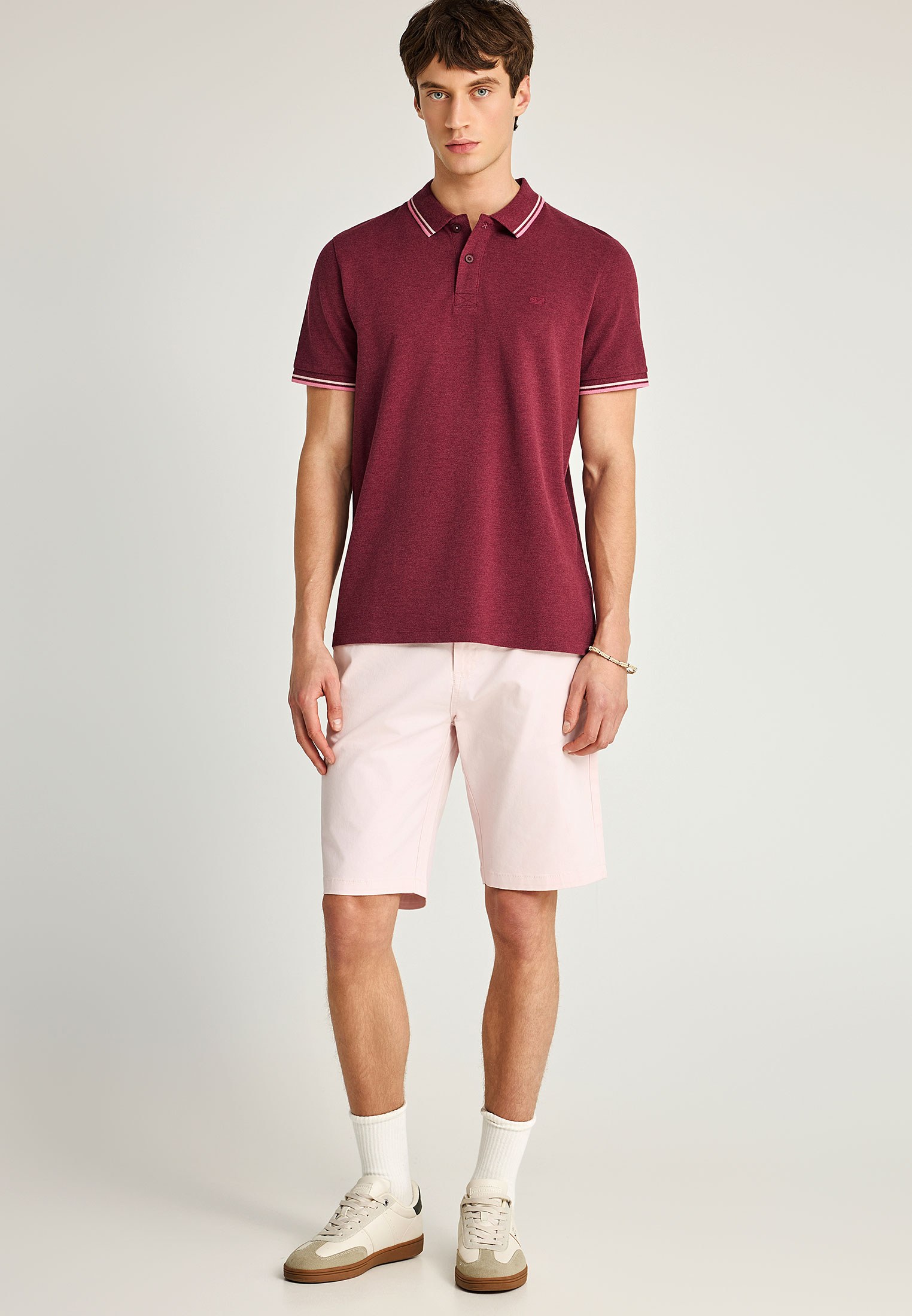 Men's Polo Shirts Funky Buddha Bordeaux