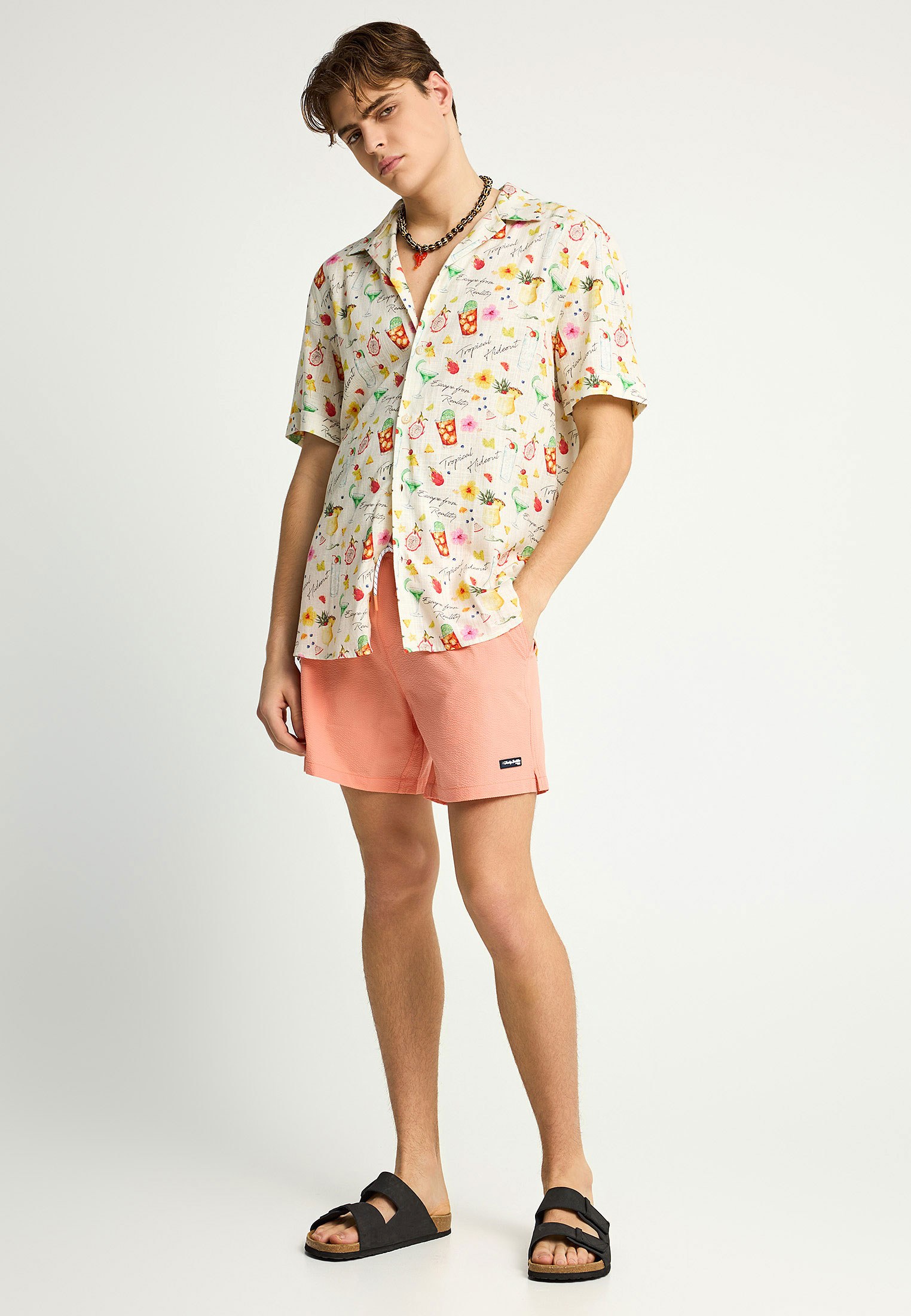 Men's Swim Shorts Funky Buddha Beige