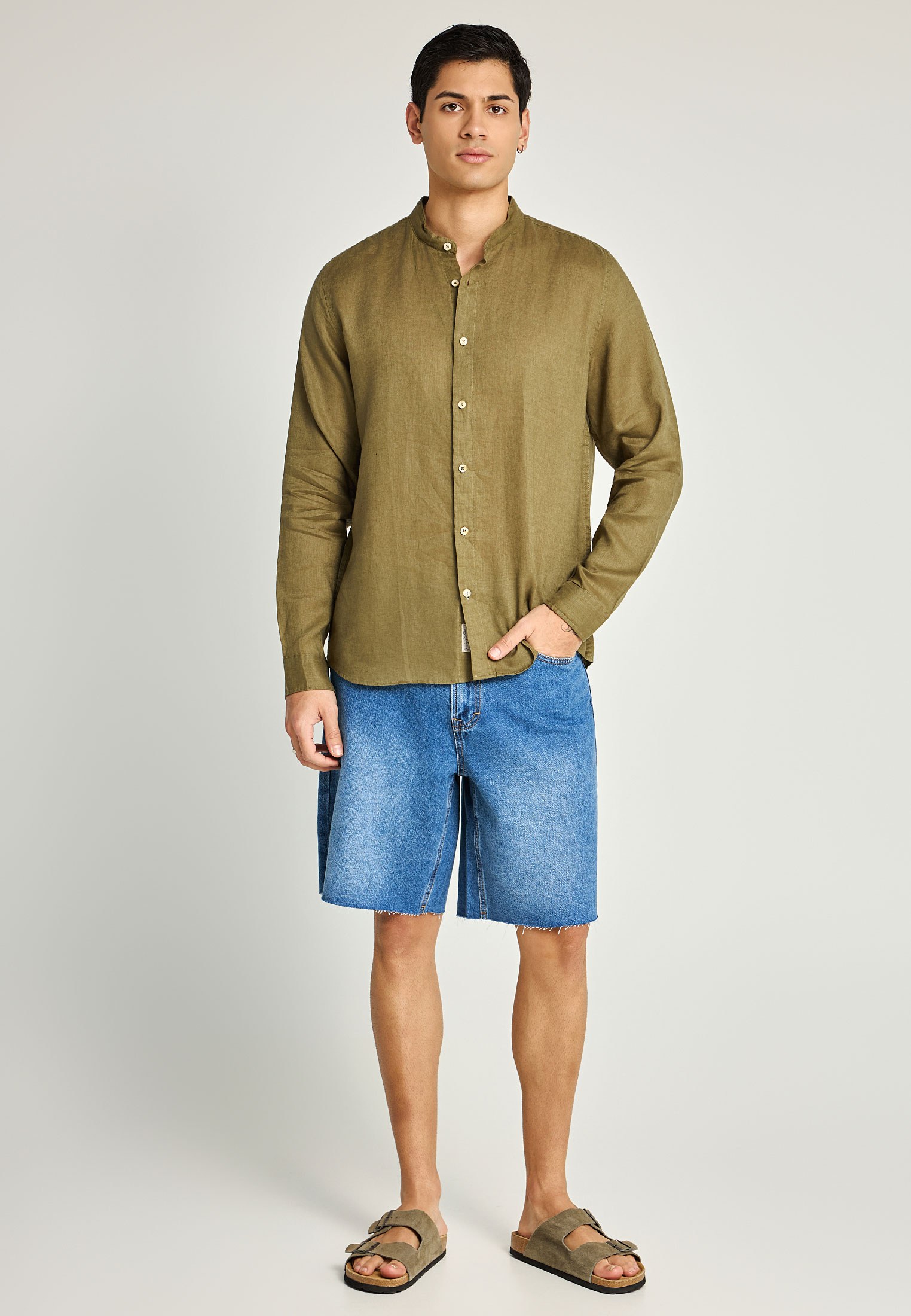 Men's Shirts Funky Buddha Khaki