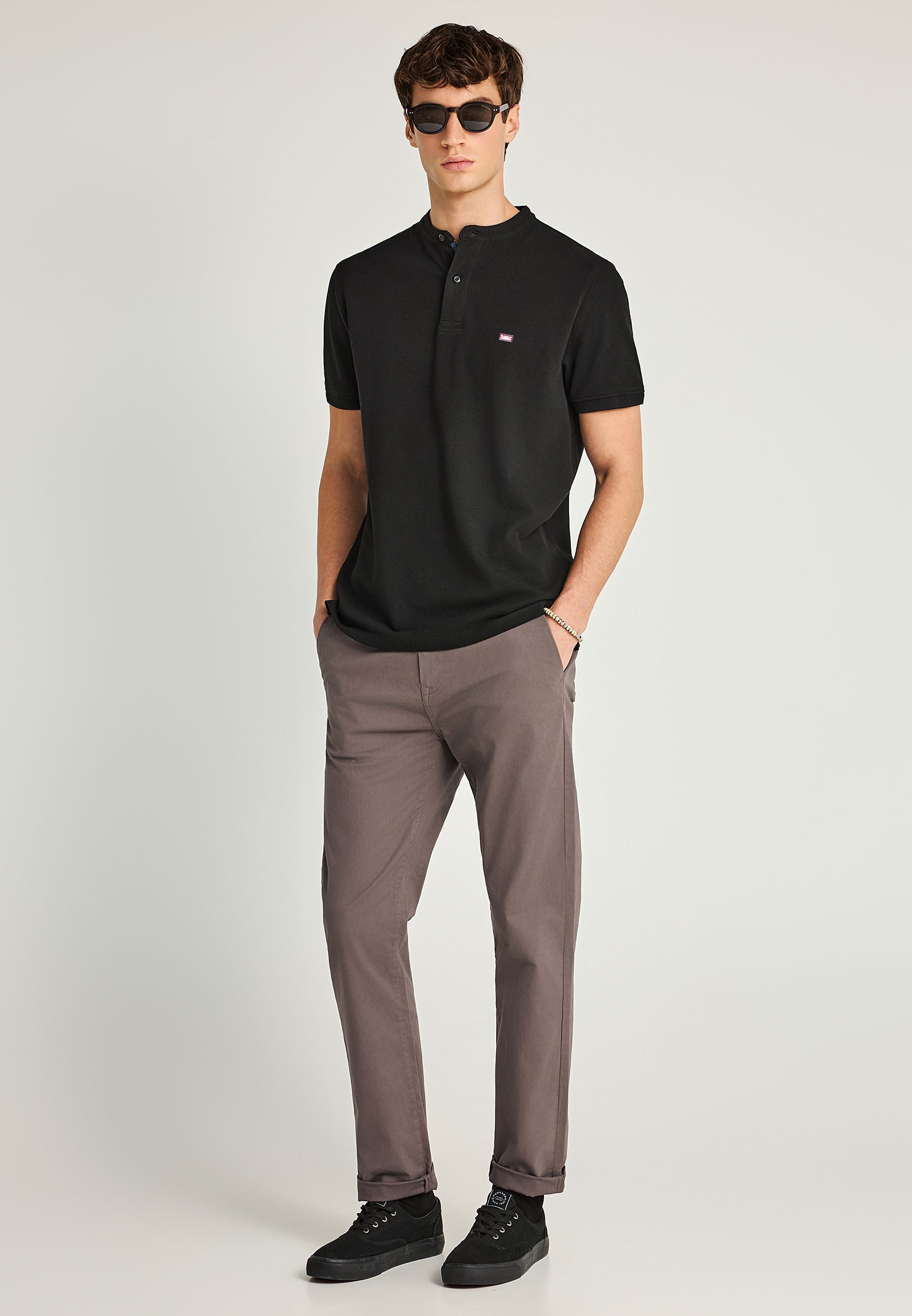 Men's Polo Shirts Funky Buddha Black