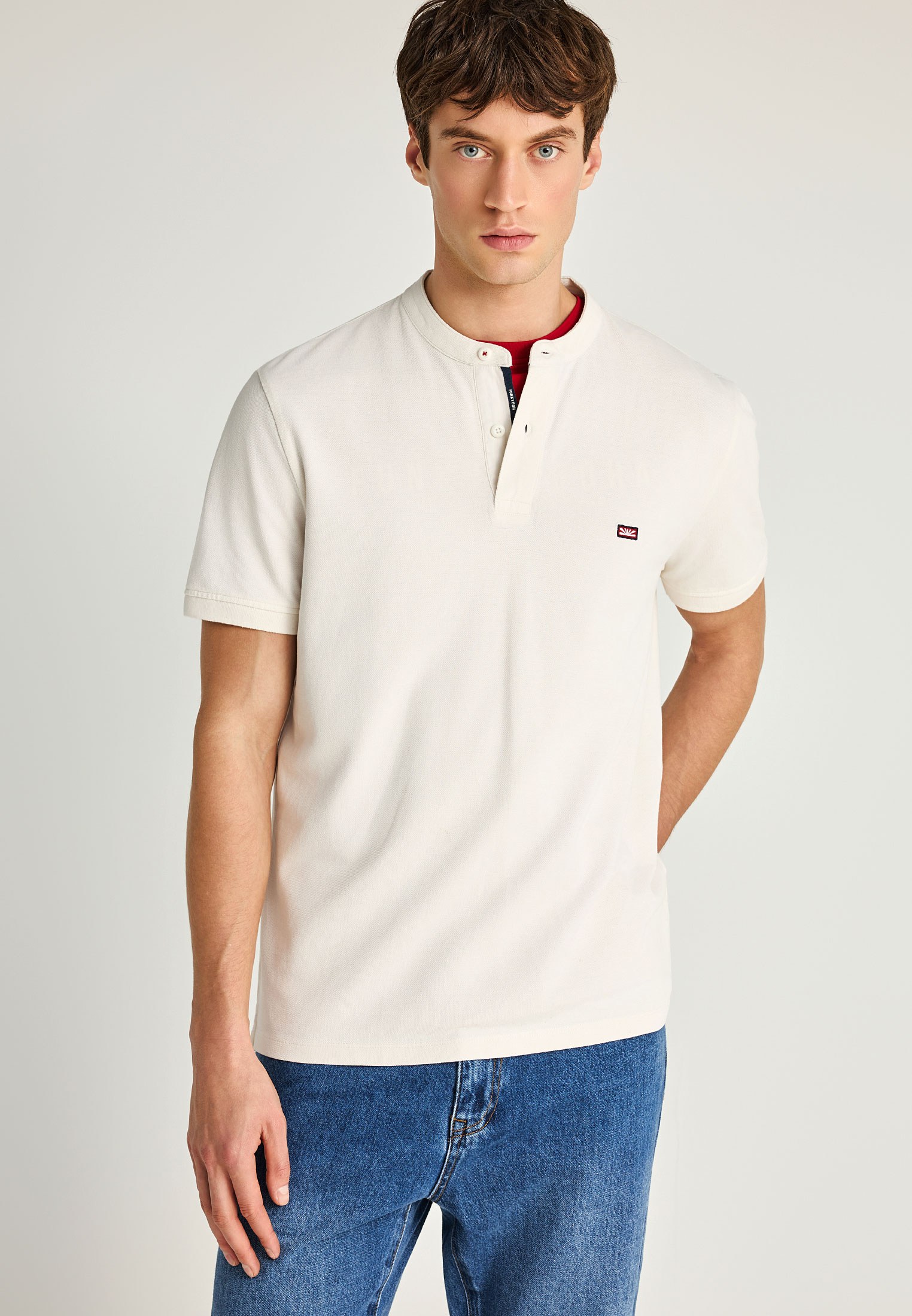 Men's Polo Shirts Funky Buddha White