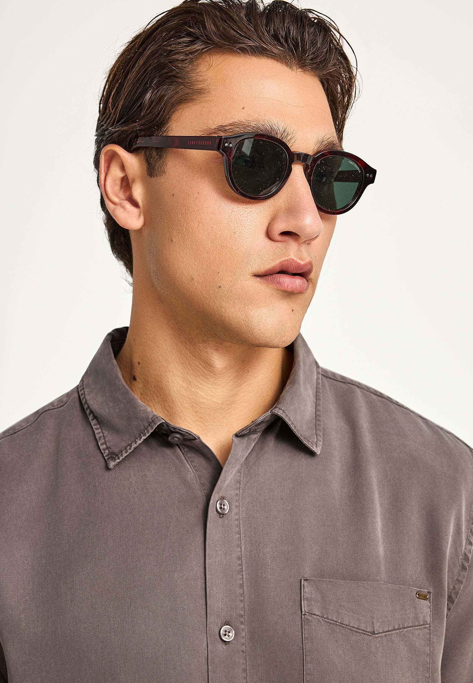 Men's Shirts Funky Buddha Beige