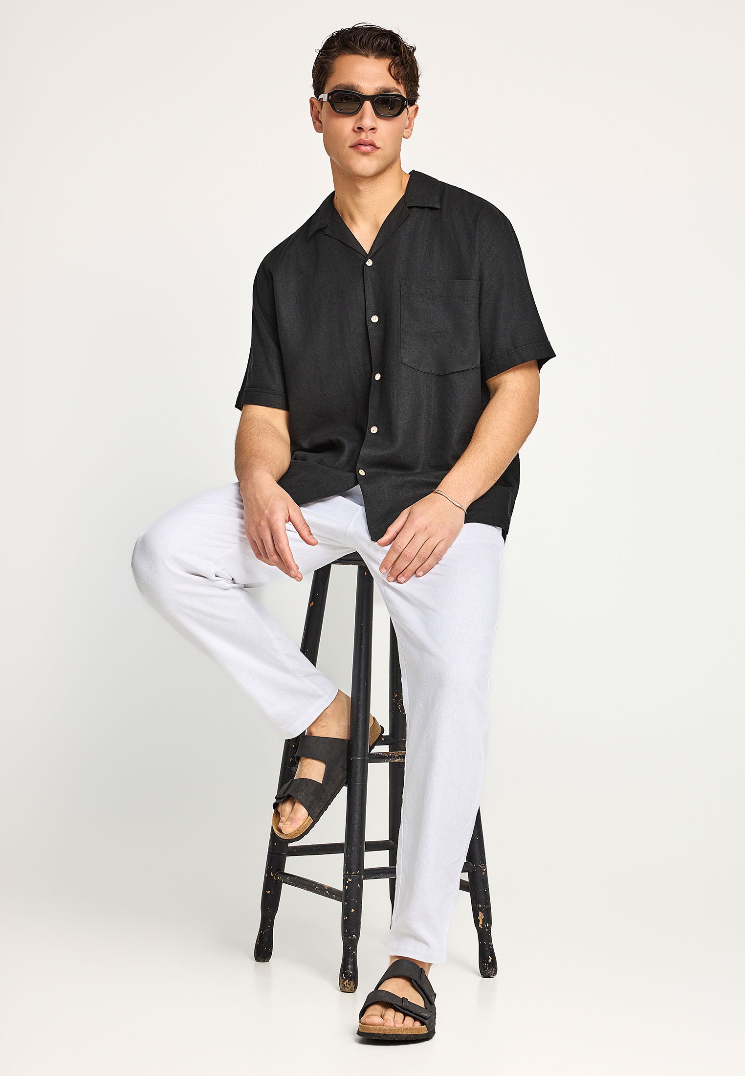 Men's Trousers Funky Buddha White