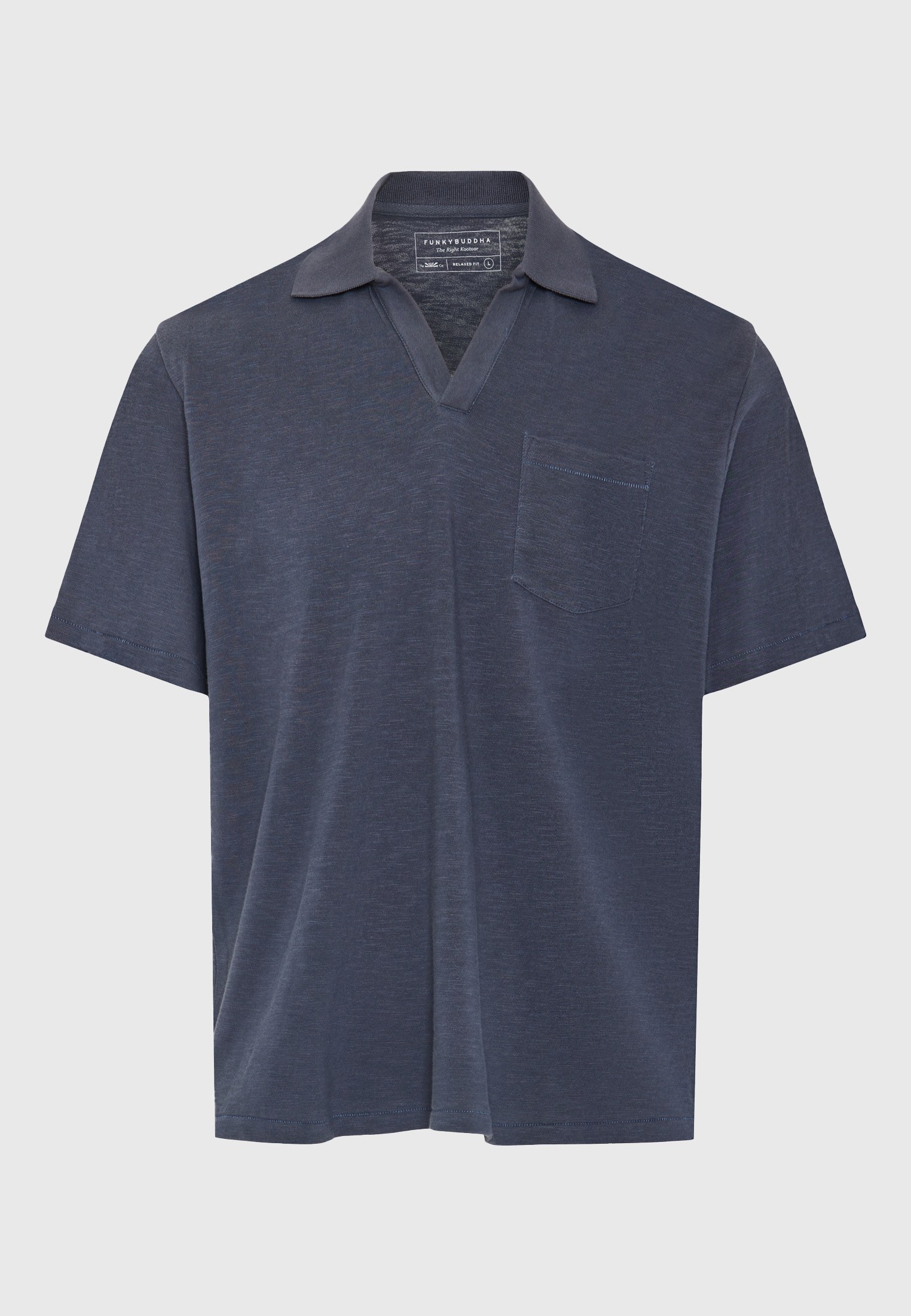 Ανδρική μονόχρωμη μπλούζα polo relaxed fit