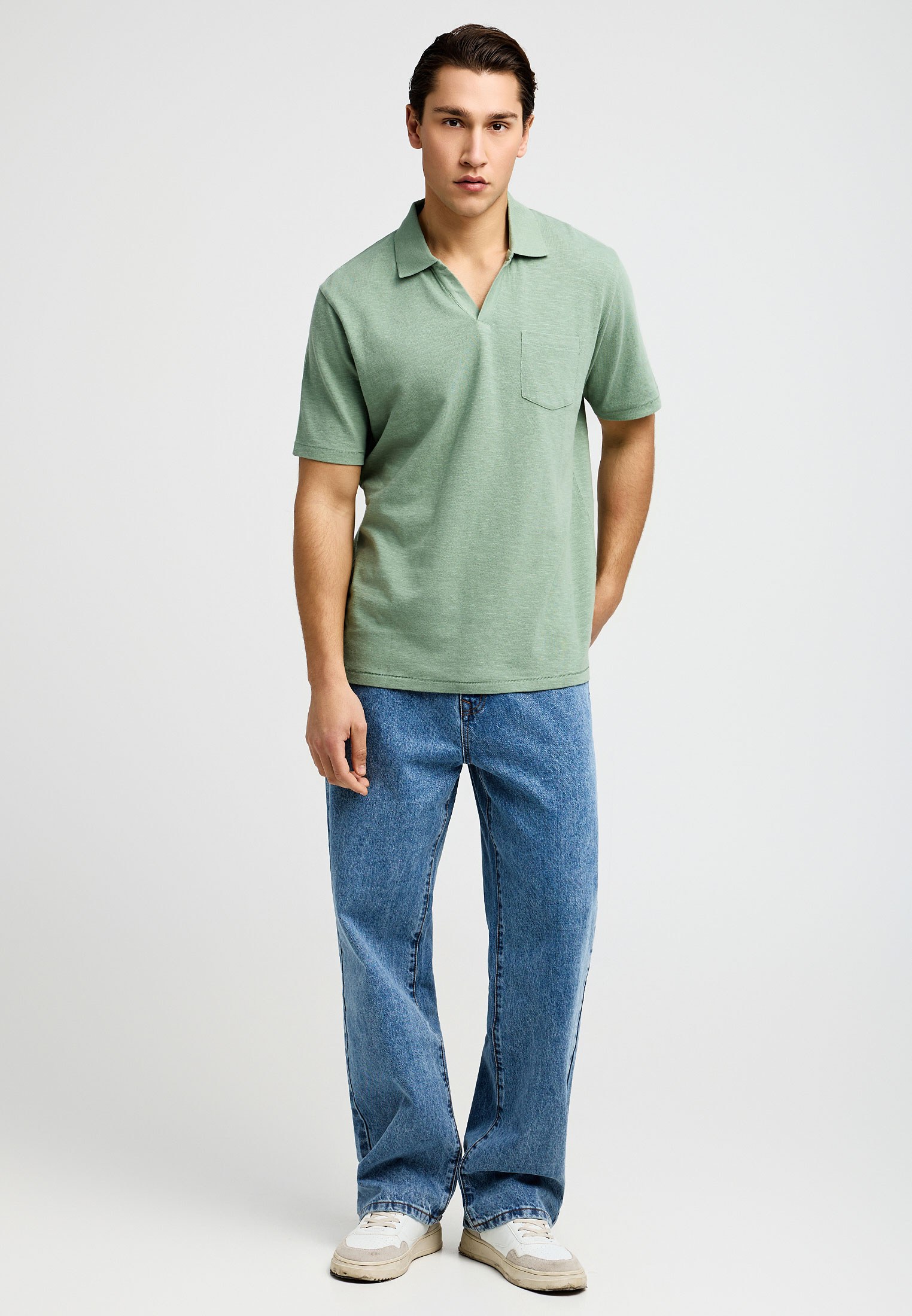 Men's Polo Shirts Funky Buddha Green