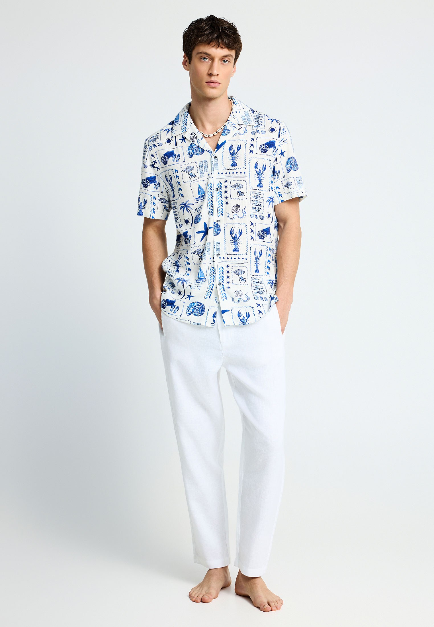 Men's Shirts Funky Buddha White