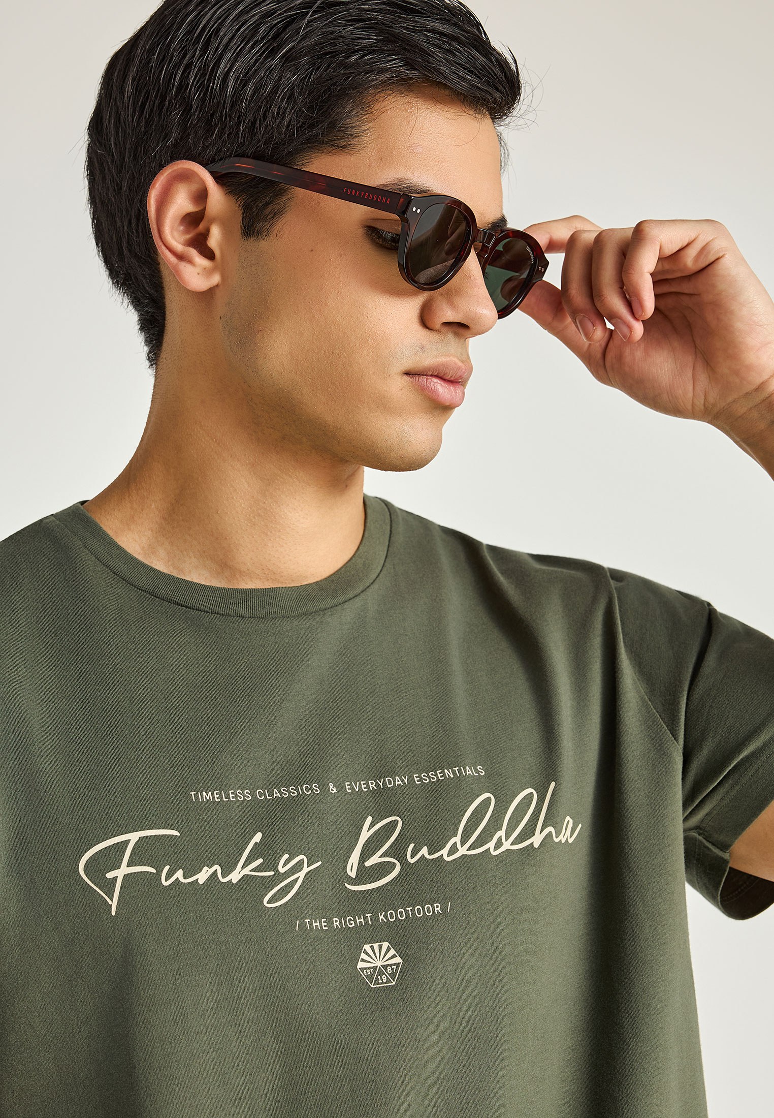 Men's Shirts Funky Buddha Green