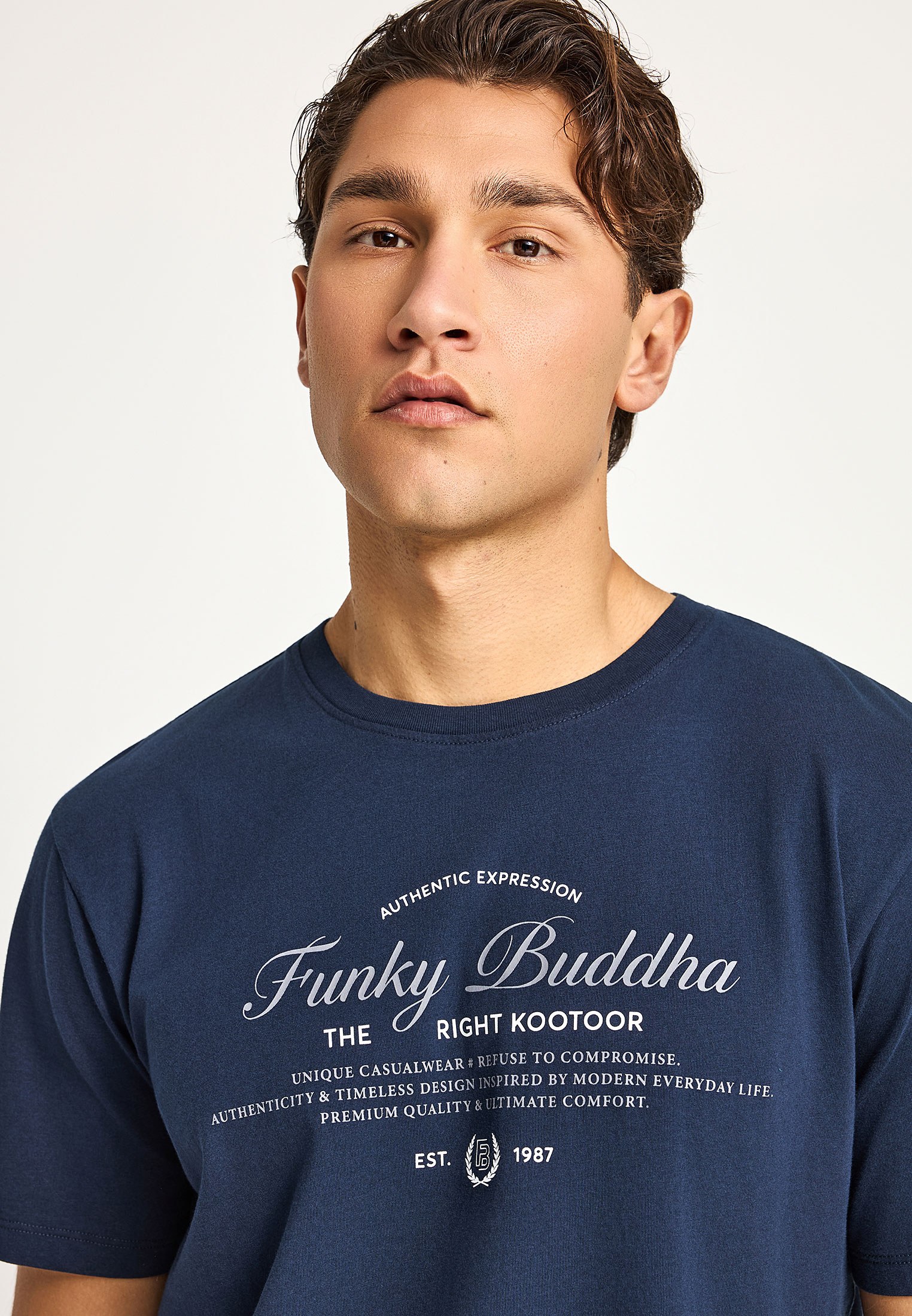 Men's Shirts Funky Buddha Navy