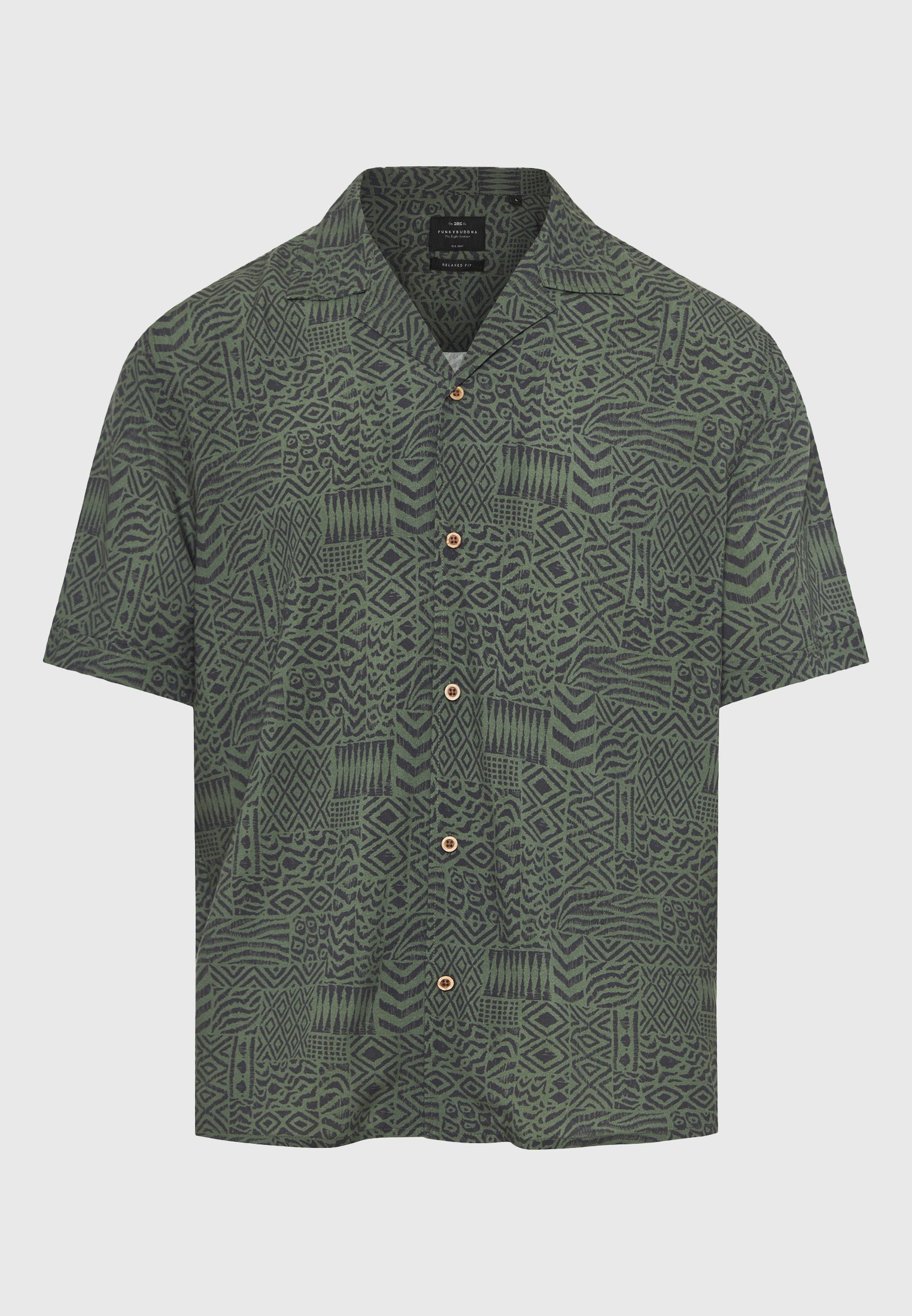 Ανδρικό κοντομάνικο πουκάμισο με τύπωμα