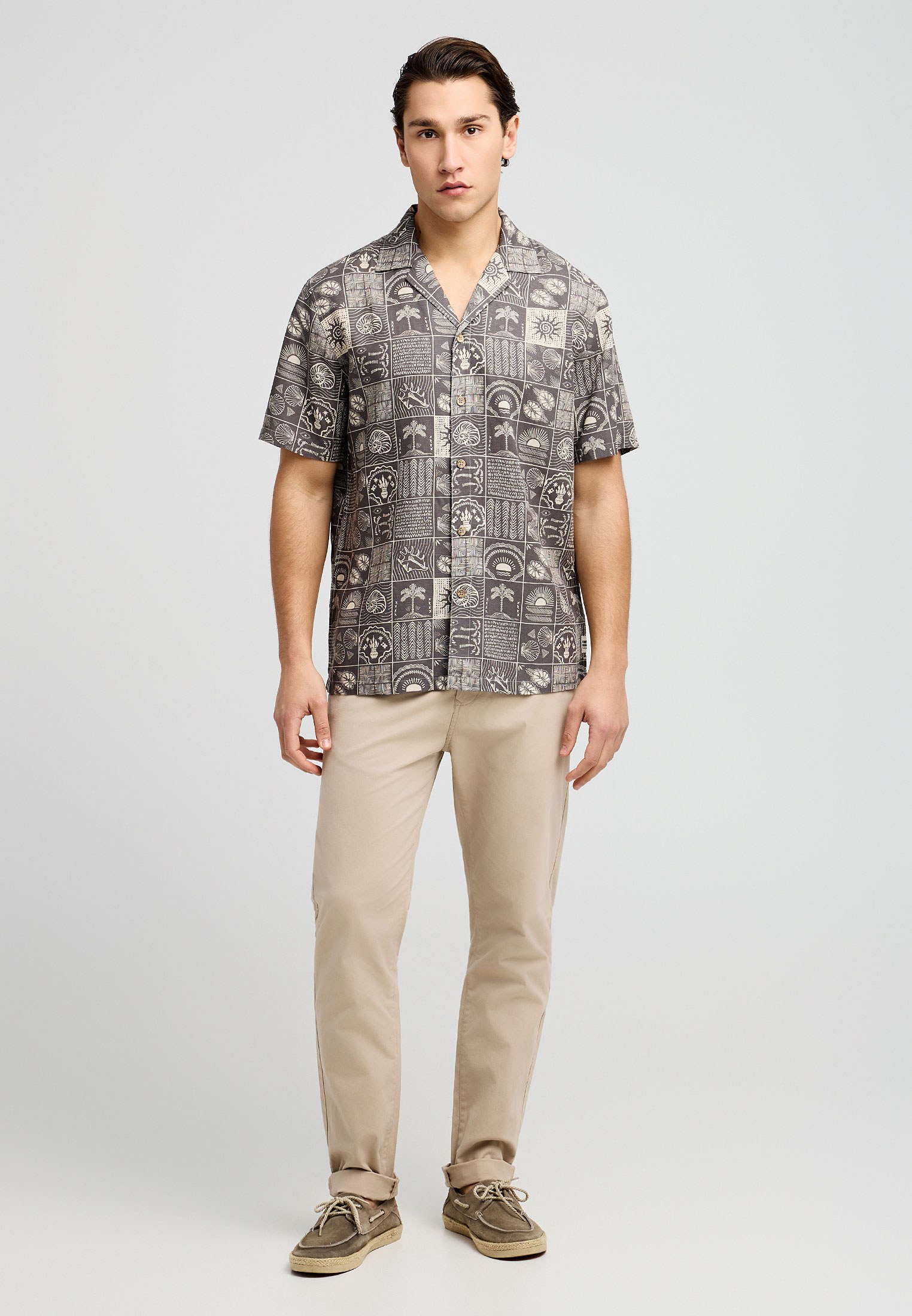Men's Shirts Funky Buddha Beige