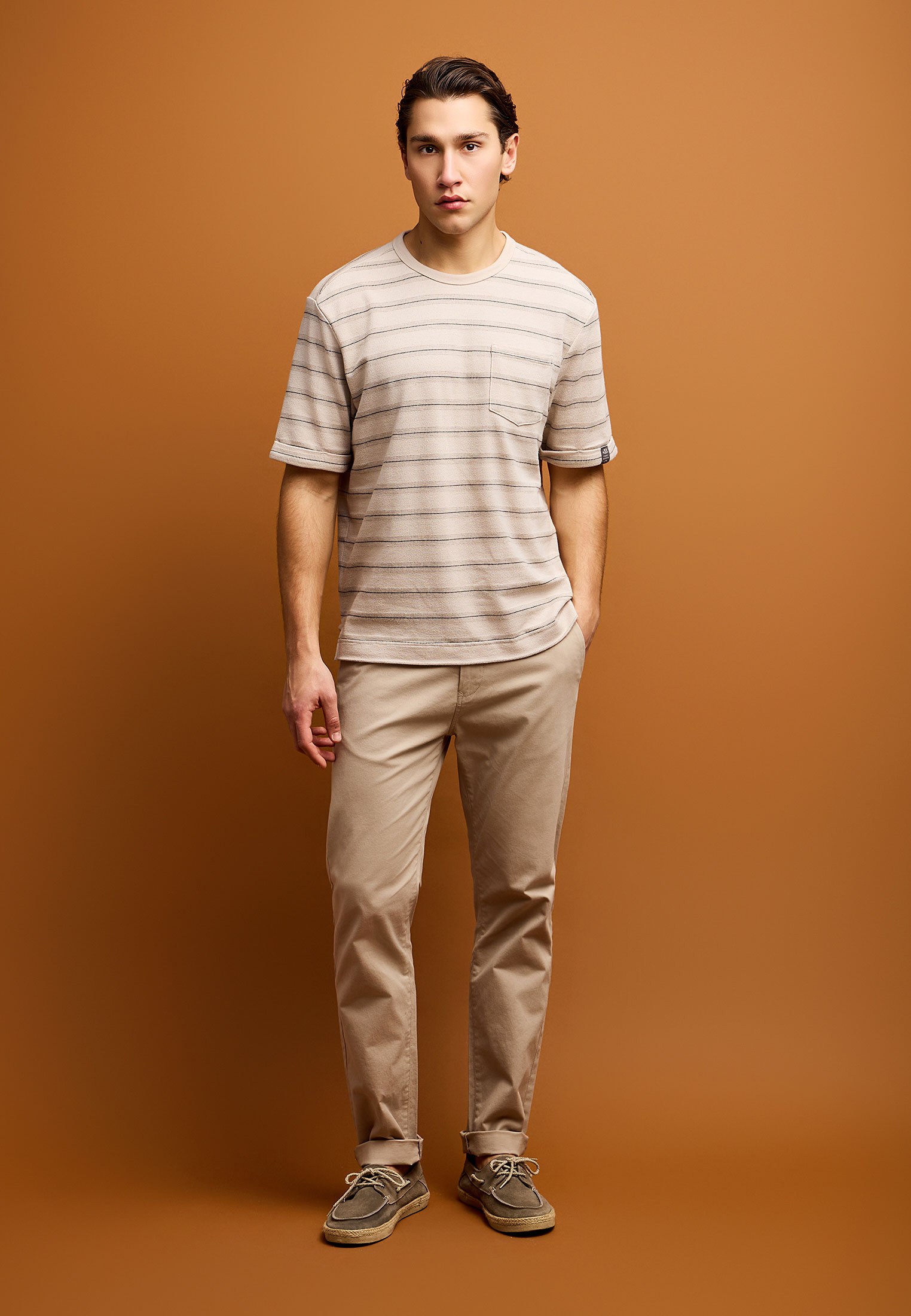 Ανδρικό ριγέ relaxed t-shirt