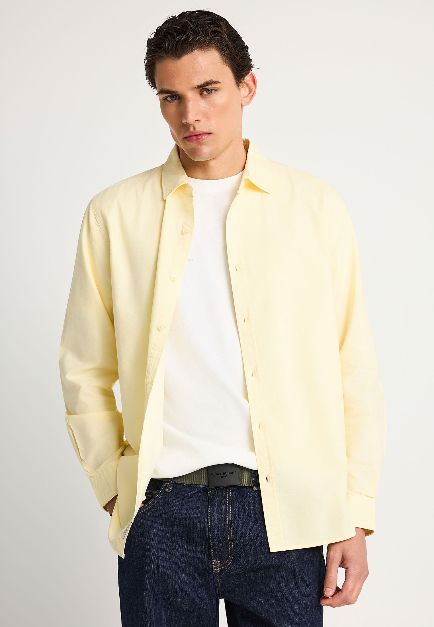 Men's Shirts Funky Buddha Yellow