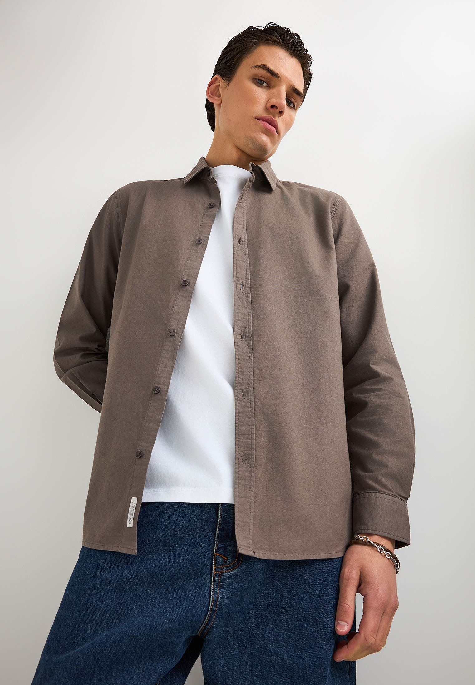 Men's Shirts Funky Buddha Beige