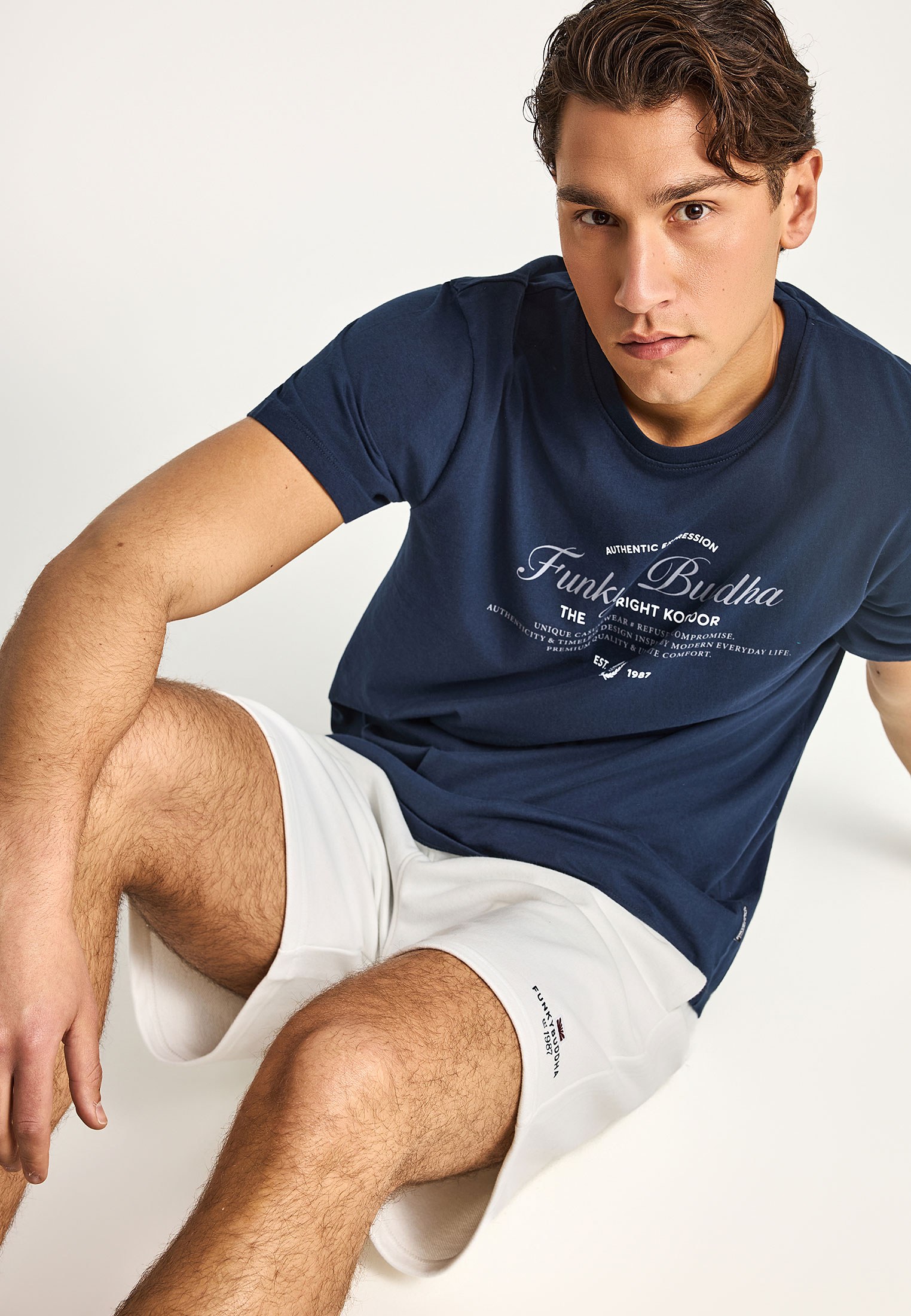 Men's Shorts Funky Buddha White