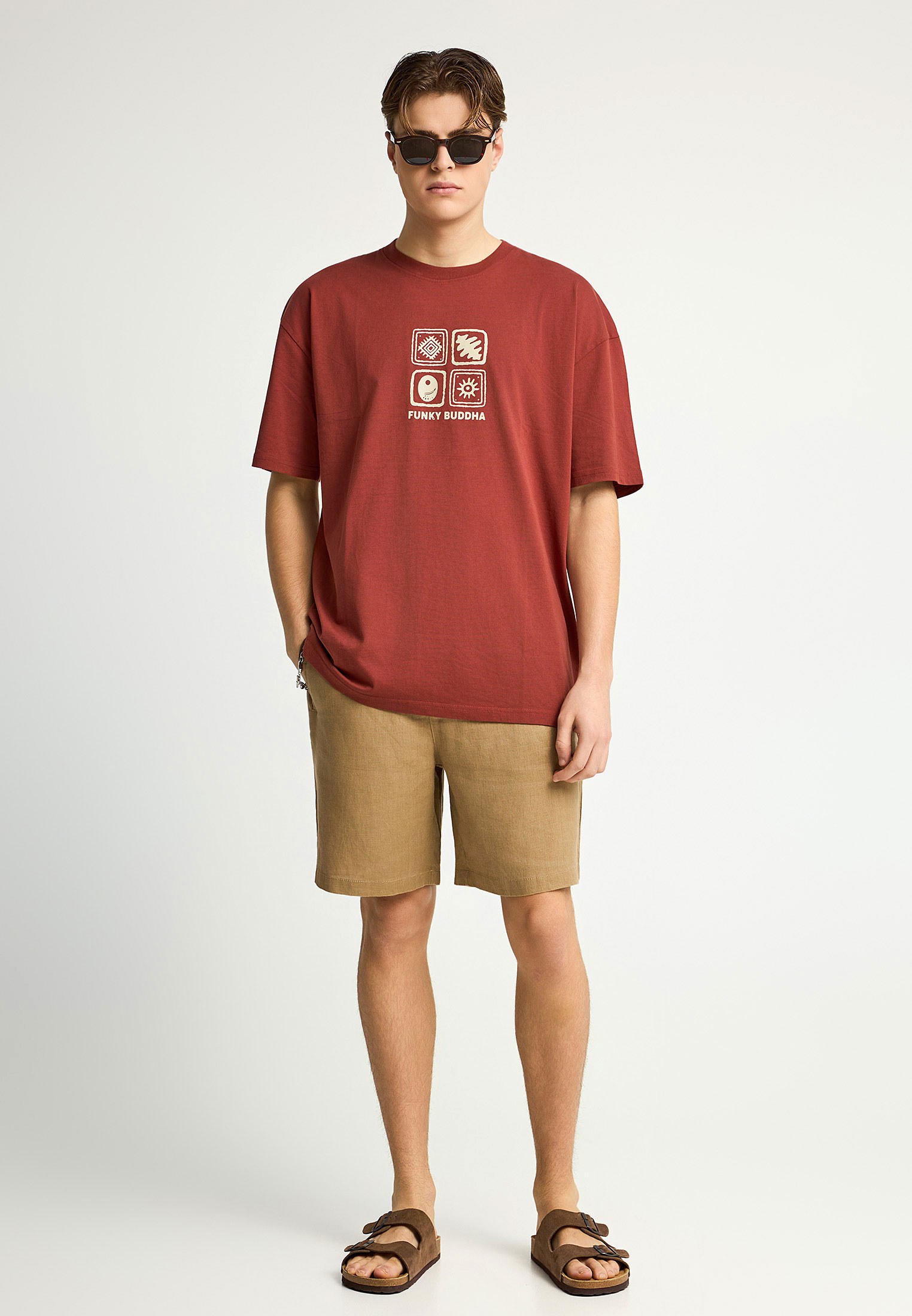 Men's Shirts Funky Buddha Brown