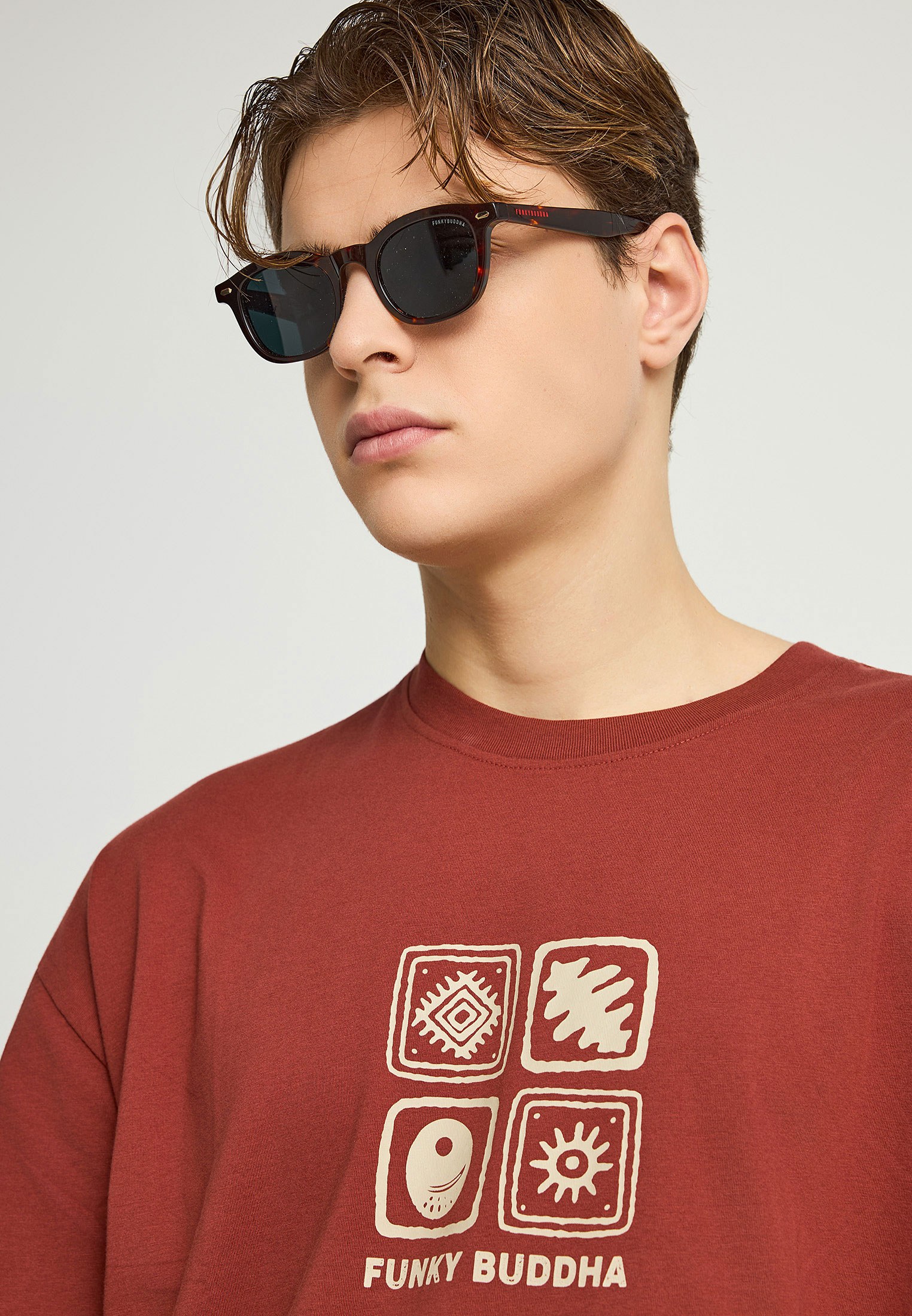 Men's Shirts Funky Buddha Brown