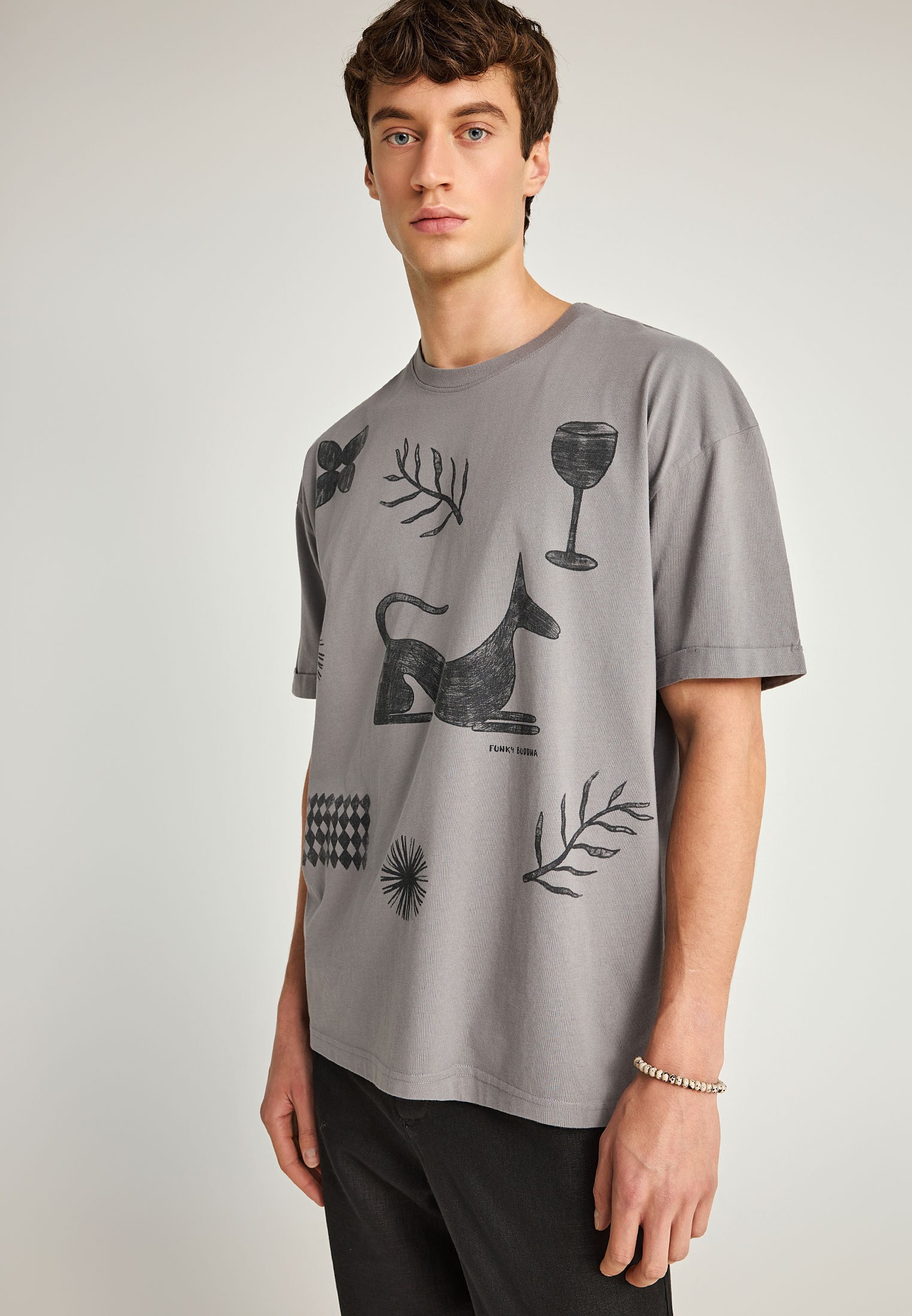 Men's Shirts Funky Buddha Gray