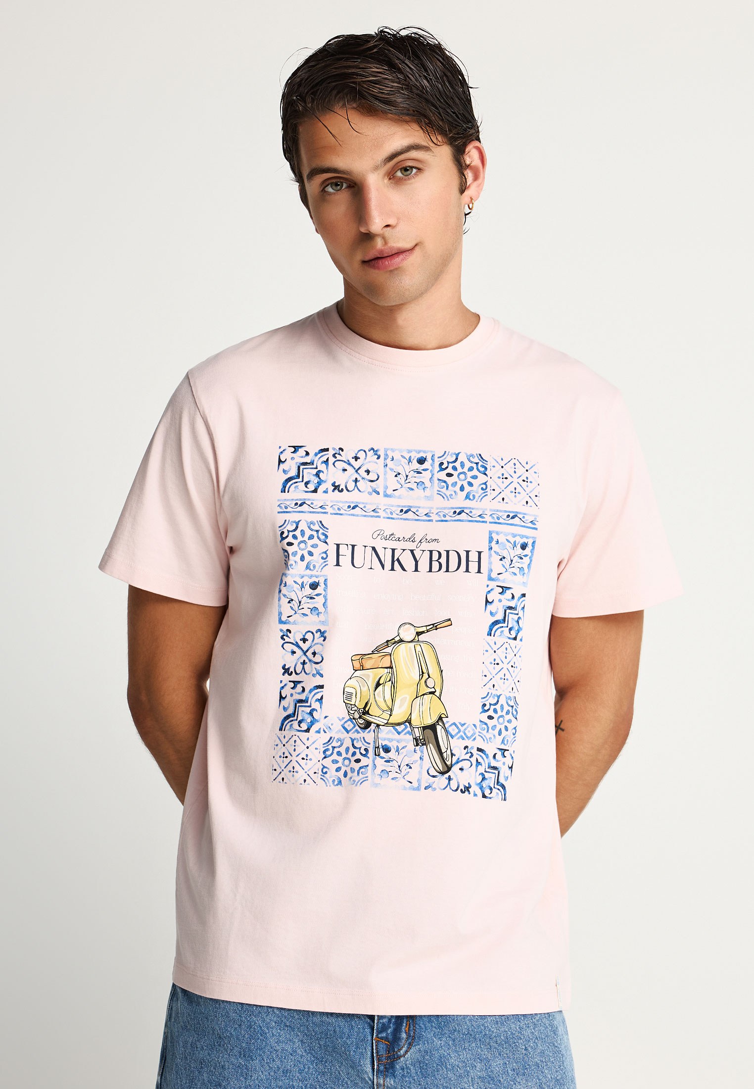 Ανδρικό βαμβακερό t-shirt με τύπωμα