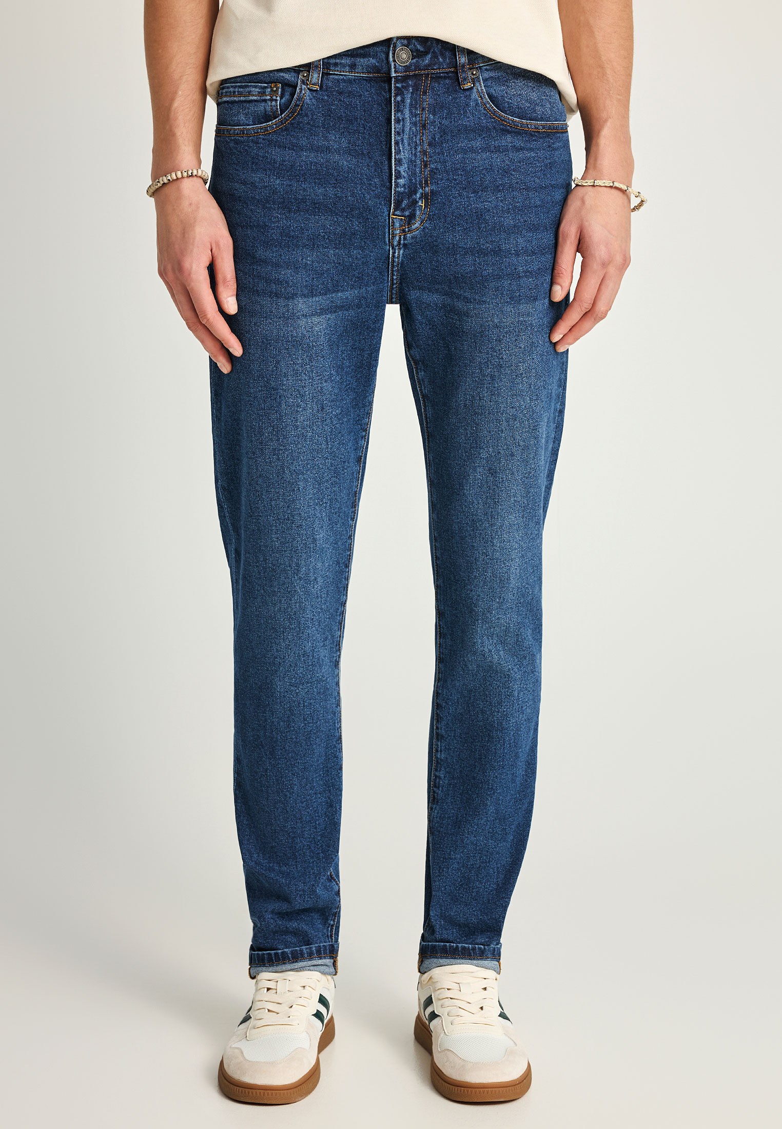 Ανδρική jean slim tapered βερμούδα