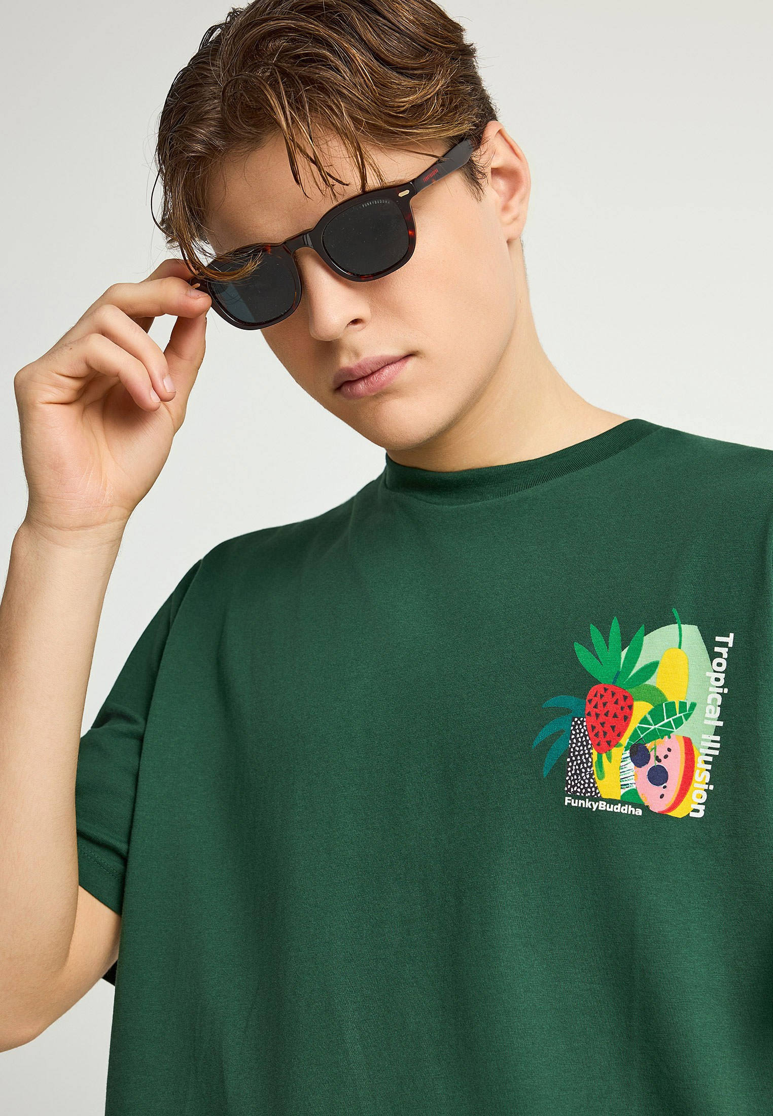 Men's Shirts Funky Buddha Green