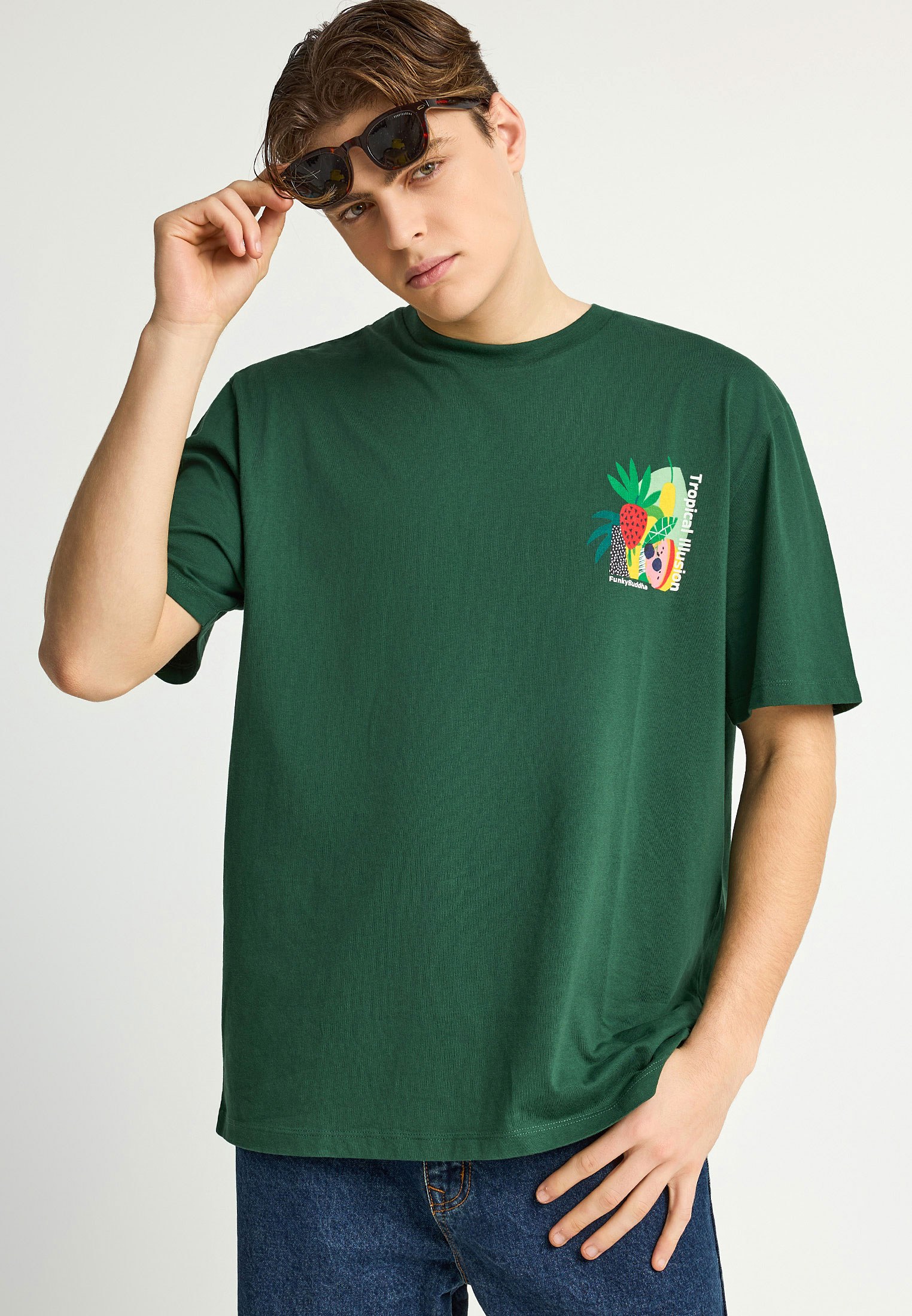 Men's Shirts Funky Buddha Green