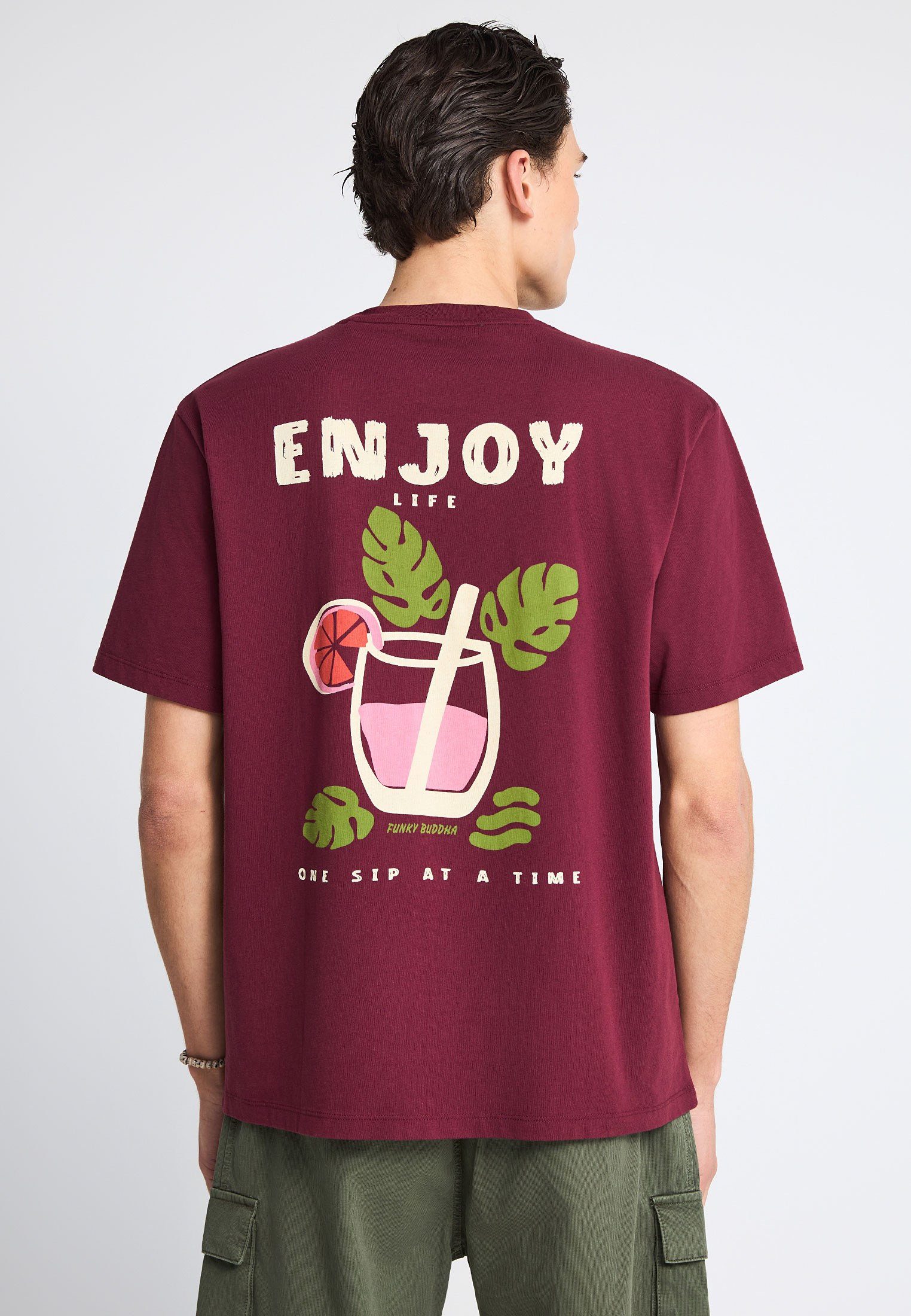 Men's Shirts Funky Buddha Bordeaux