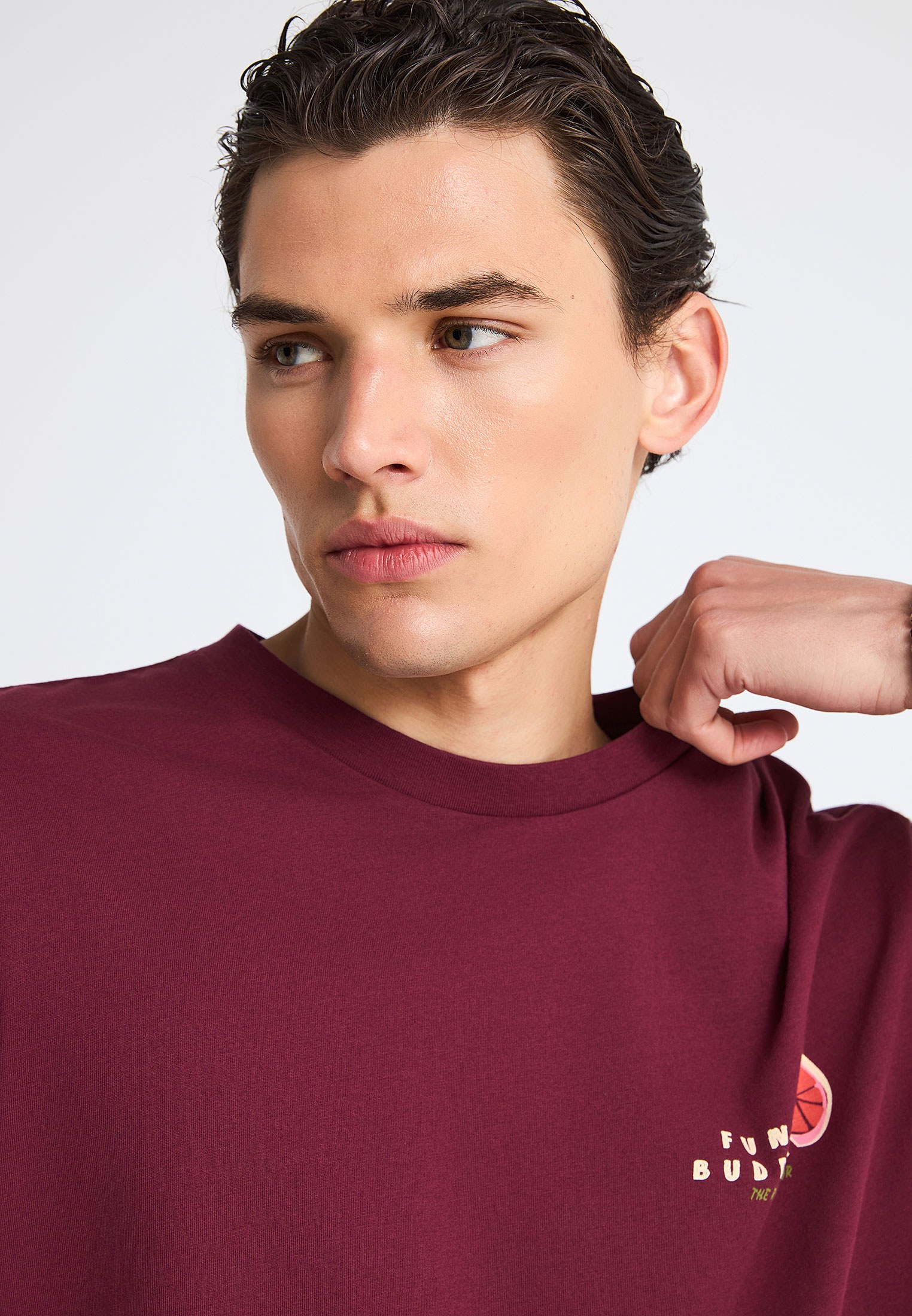 Men's Shirts Funky Buddha Bordeaux