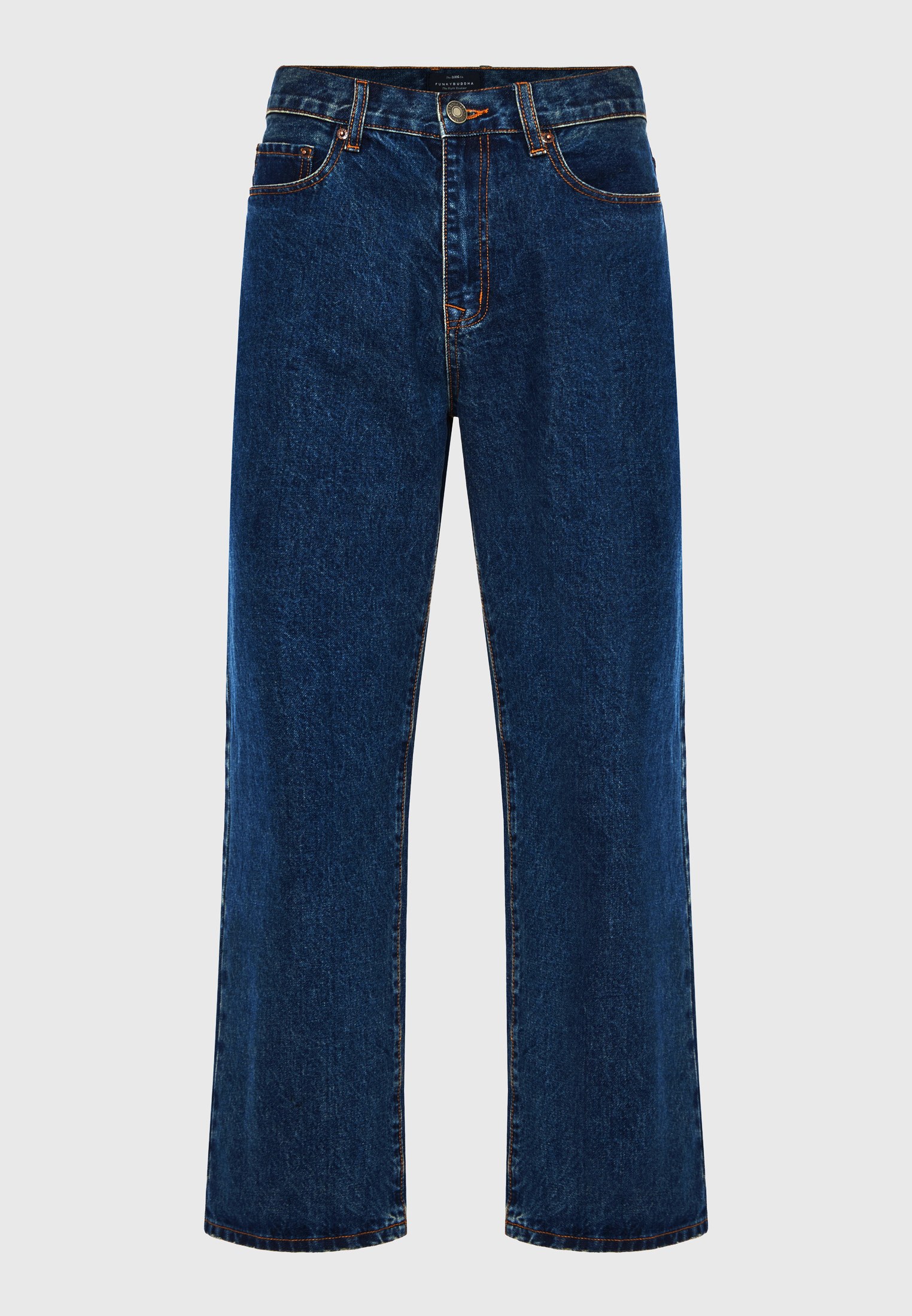 Ανδρικό baggy fit τζην με washed effects