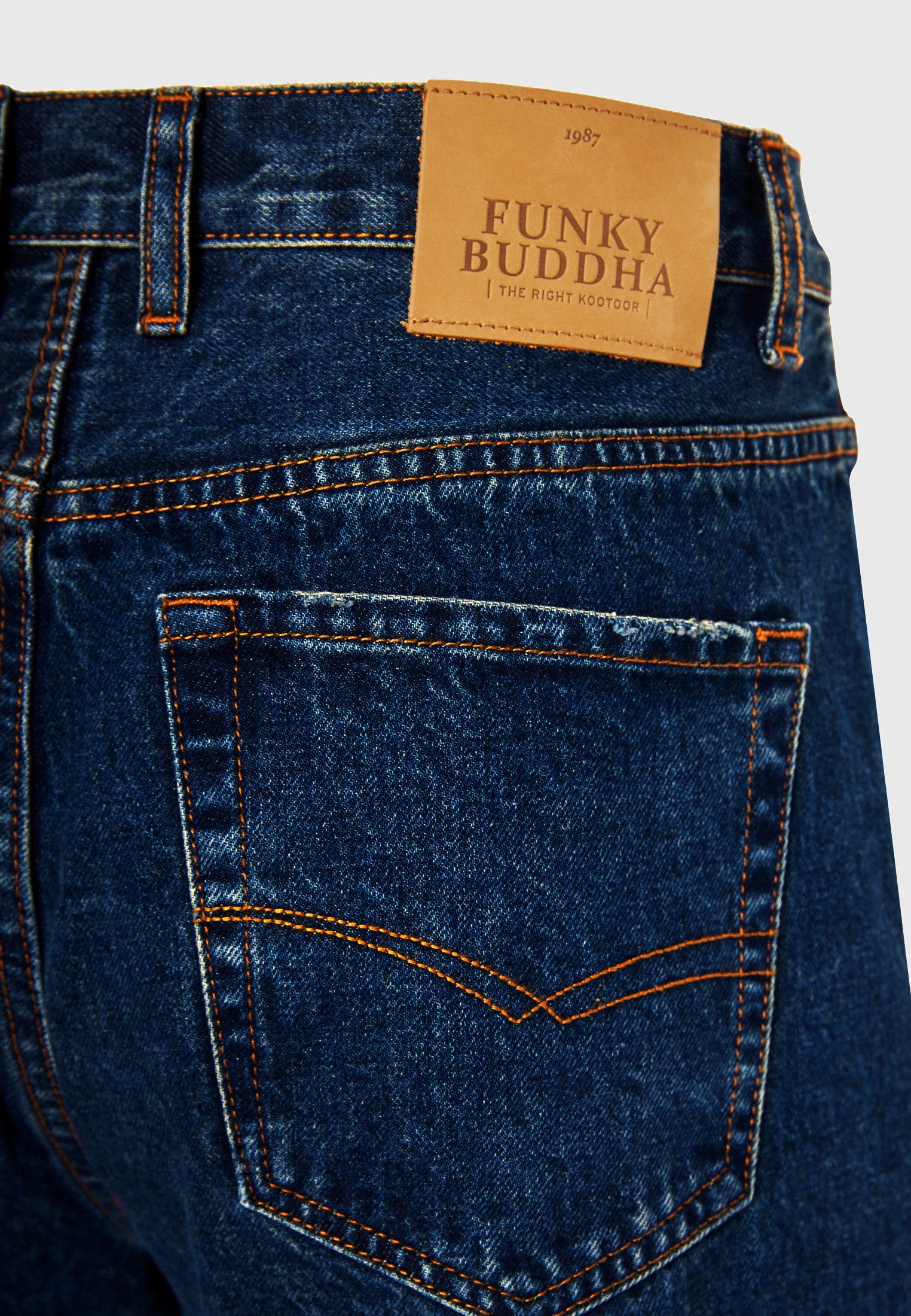 Ανδρικό baggy fit τζην με washed effects