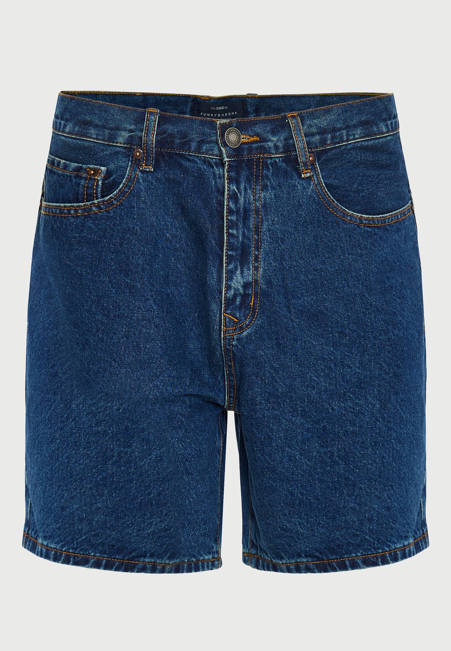 Ανδρική baggy βερμούδα τζην με washed effects