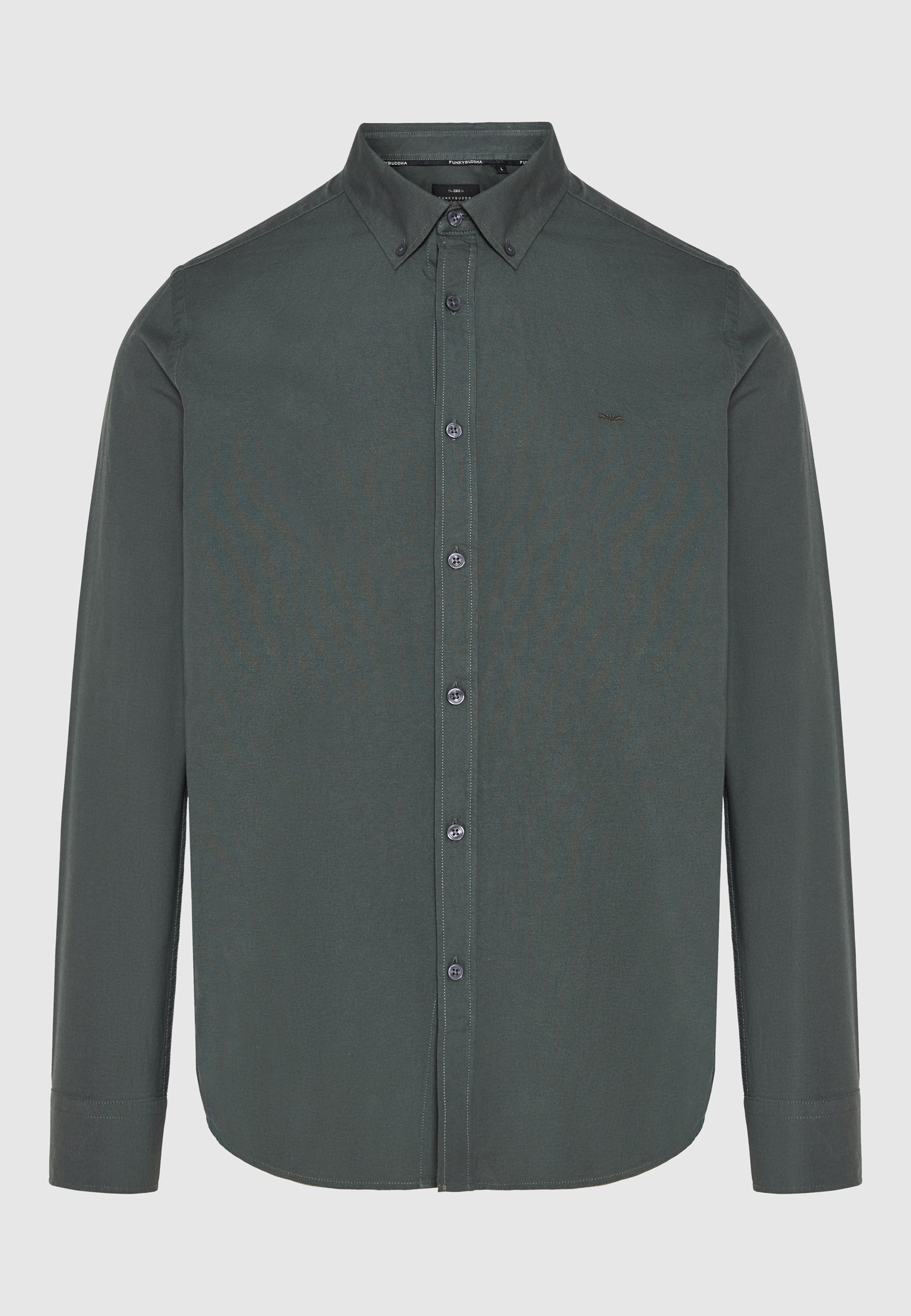 Ανδρικό basic πουκάμισo από βαμβάκι με γιακά button-down