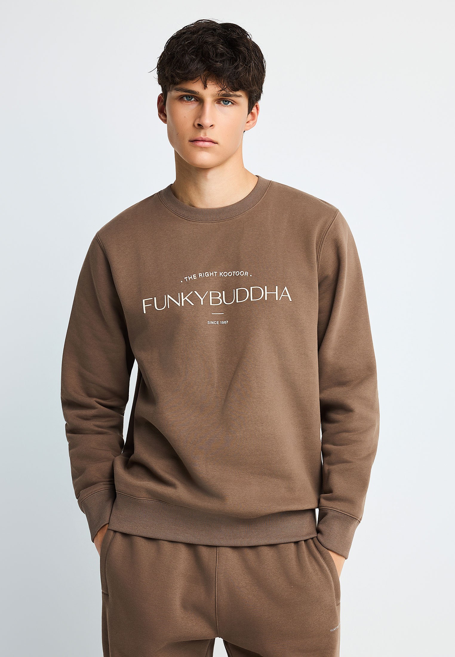 Ανδρική μπλούζα φούτερ crewneck με λογότυπο