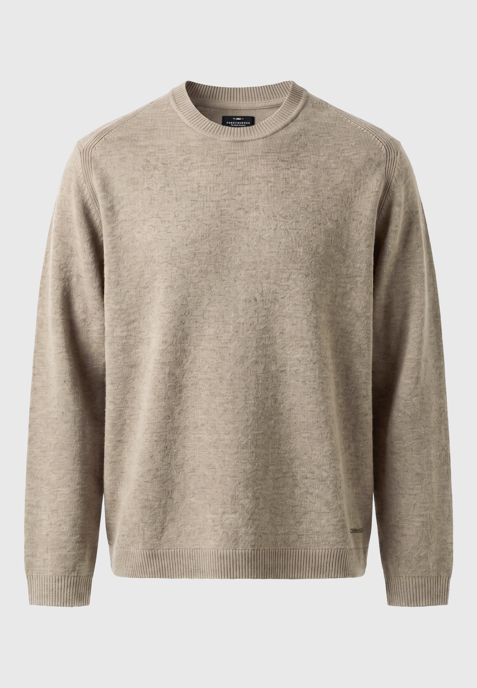 Ανδρικό μελανζέ πλεκτό πουλόβερ με crew neck