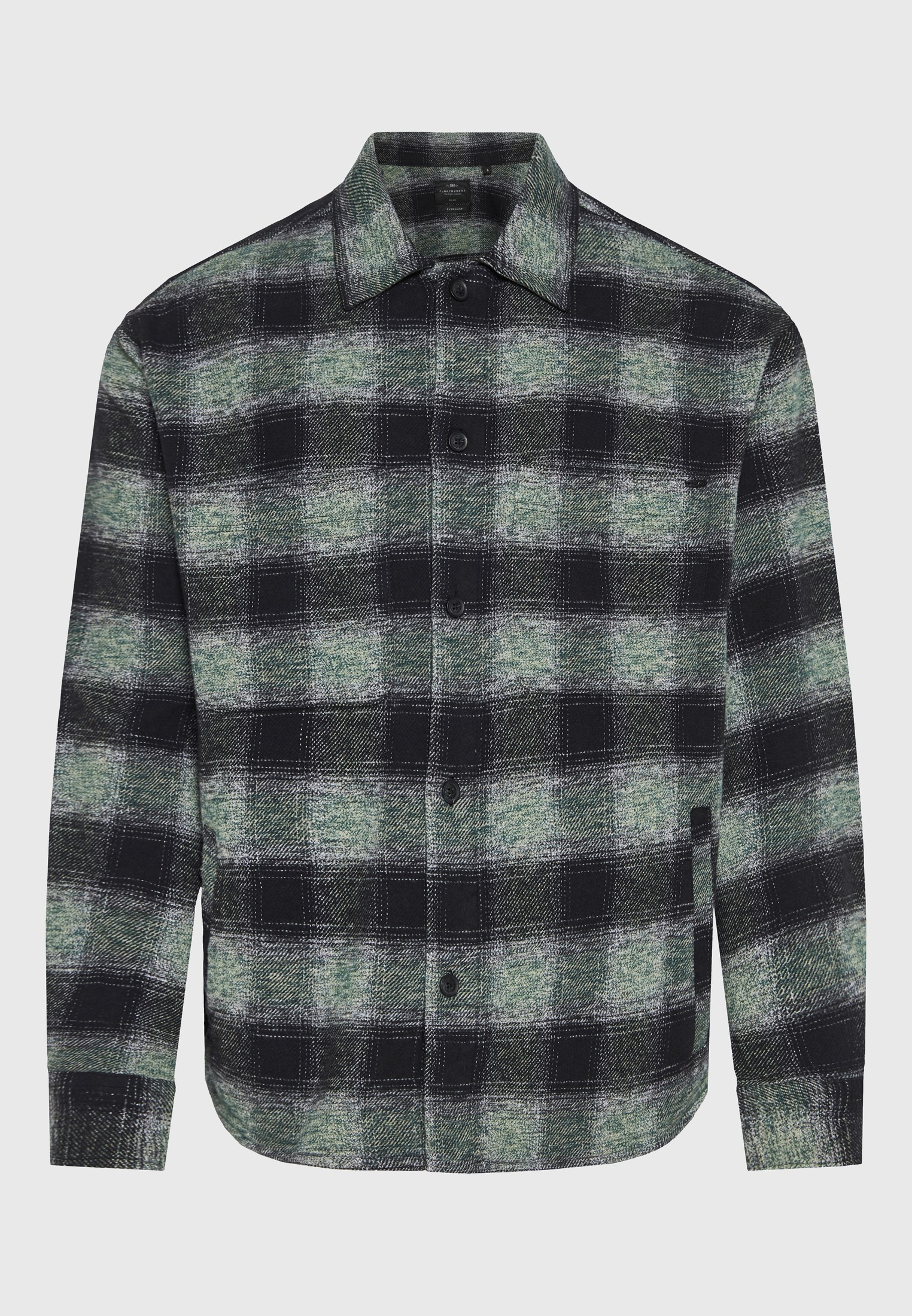 Καρό βαμβακερό overshirt με πλαϊνές τσέπες