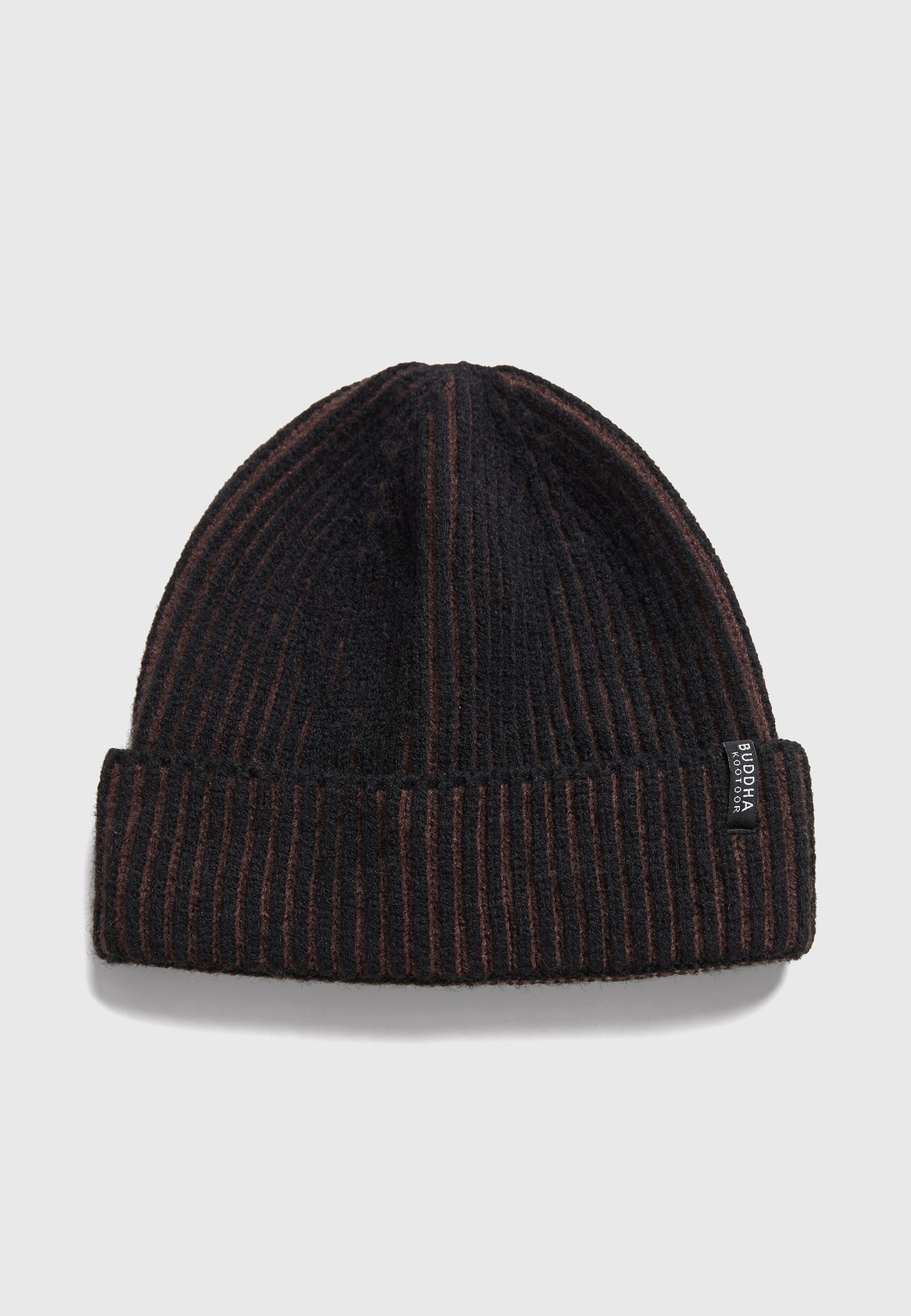 Σκούφος beanie με κάθετη ριγέ πλέξη δύο τόνων