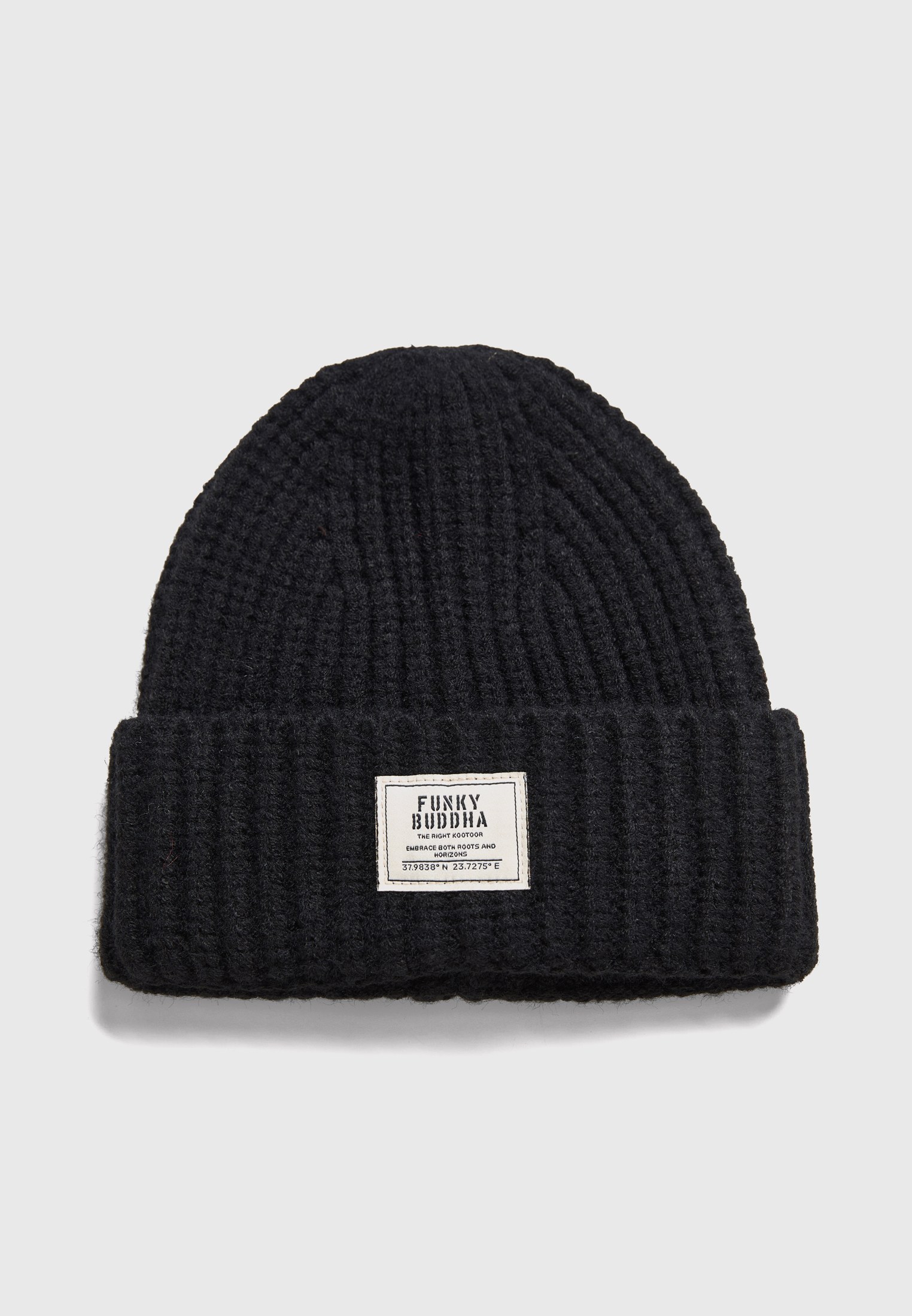 Ανδρικός σκούφος beanie με χοντρή ριμπ πλέξη