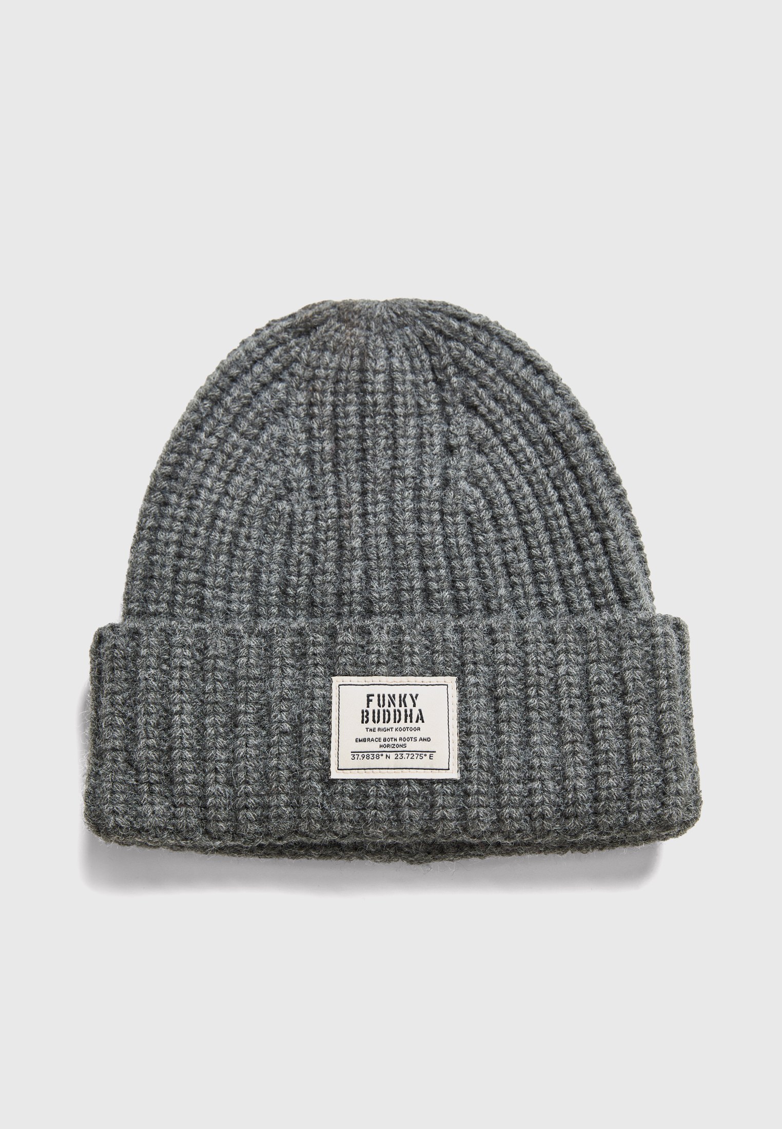 Ανδρικός σκούφος beanie με χοντρή ριμπ πλέξη