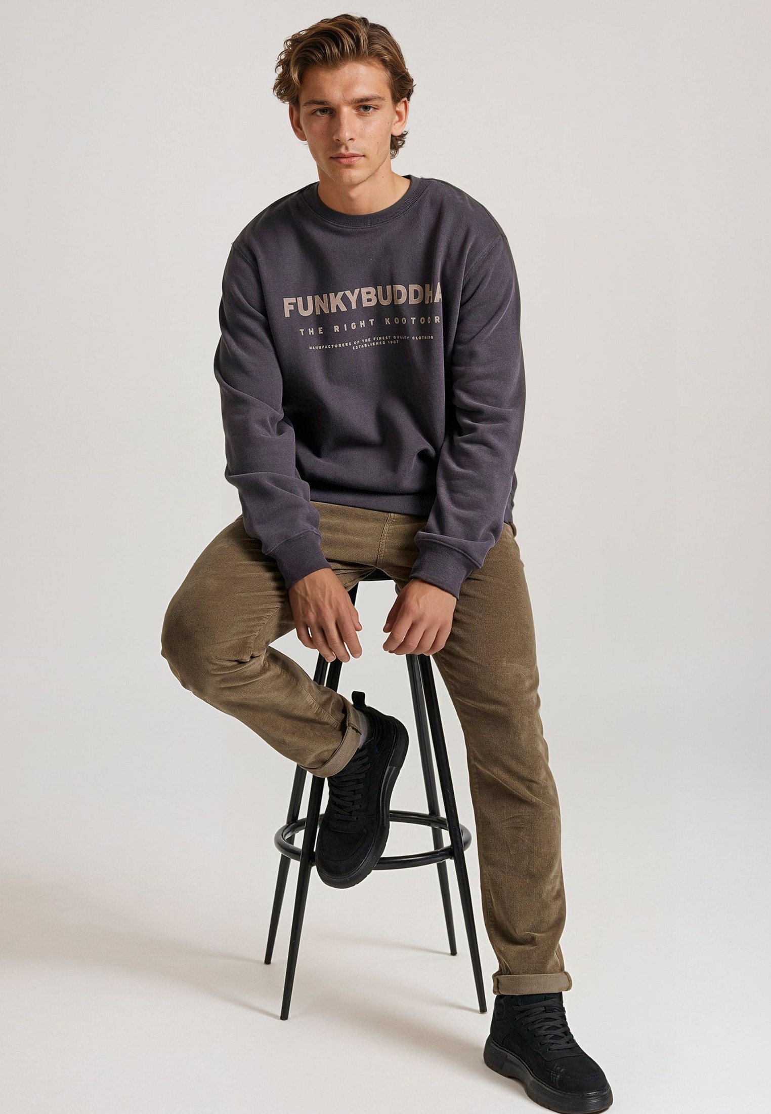 Men's Hoodies & Sweatshirts Funky Buddha Gray