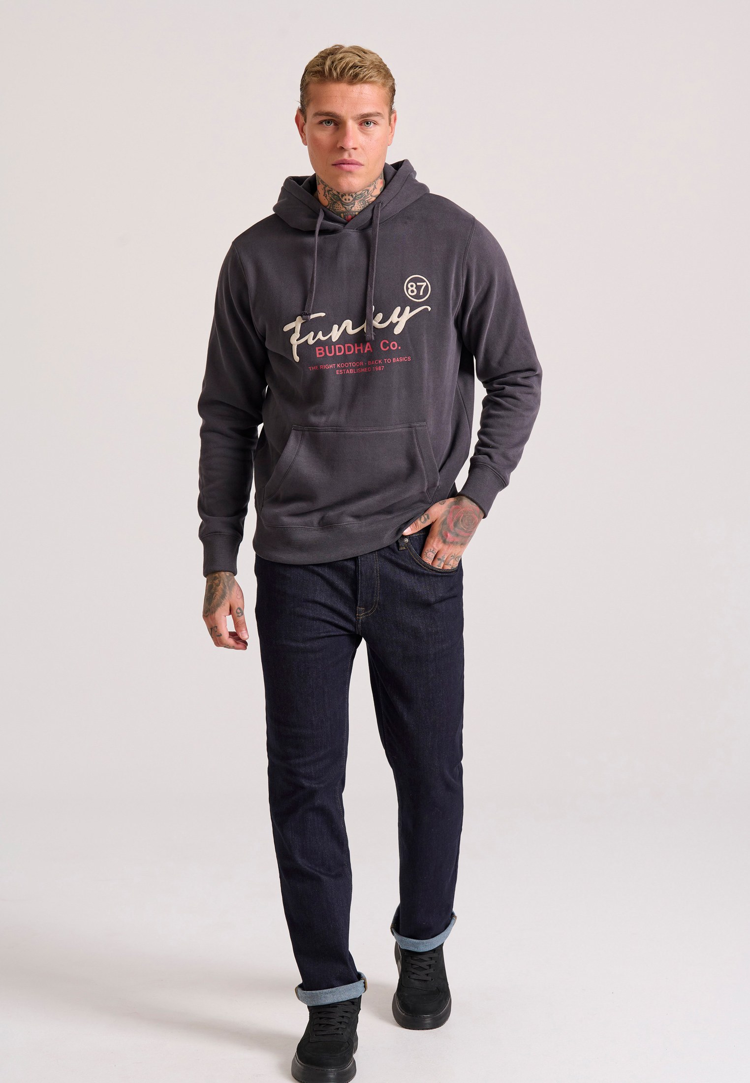 Men's Hoodies & Sweatshirts Funky Buddha Gray